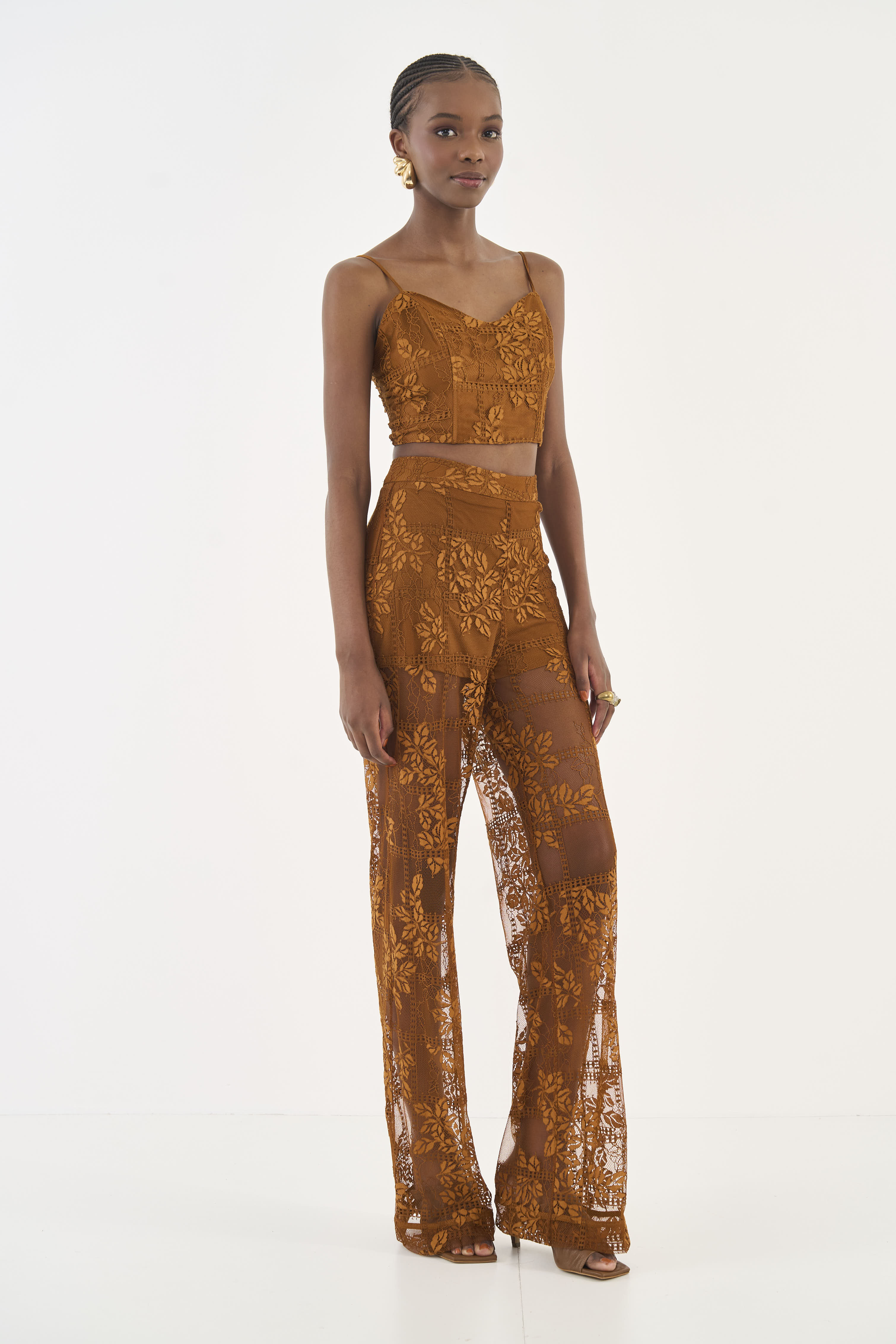 CALÇA RENDA M MARROM DROME