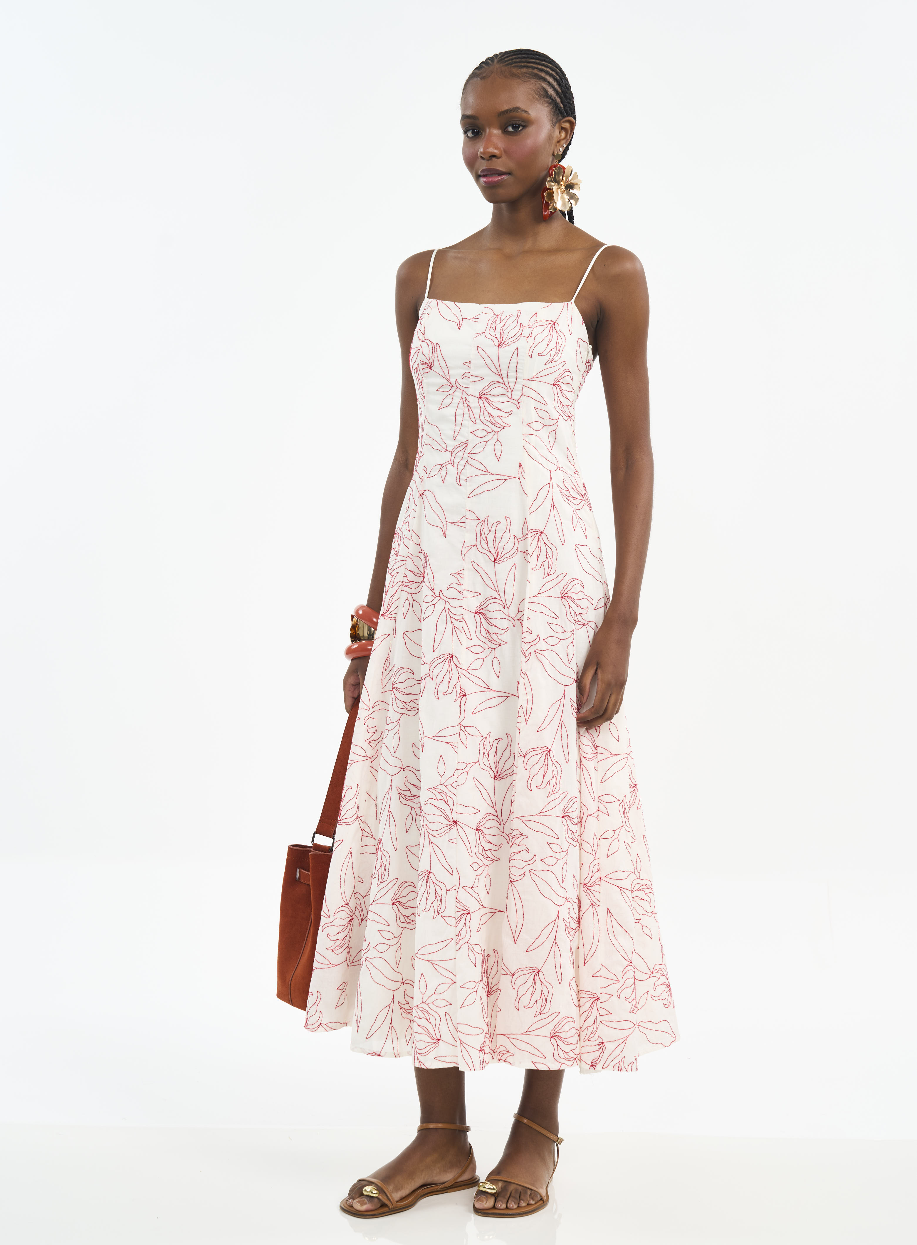 VESTIDO BORDADO P OFF/VERMELHO