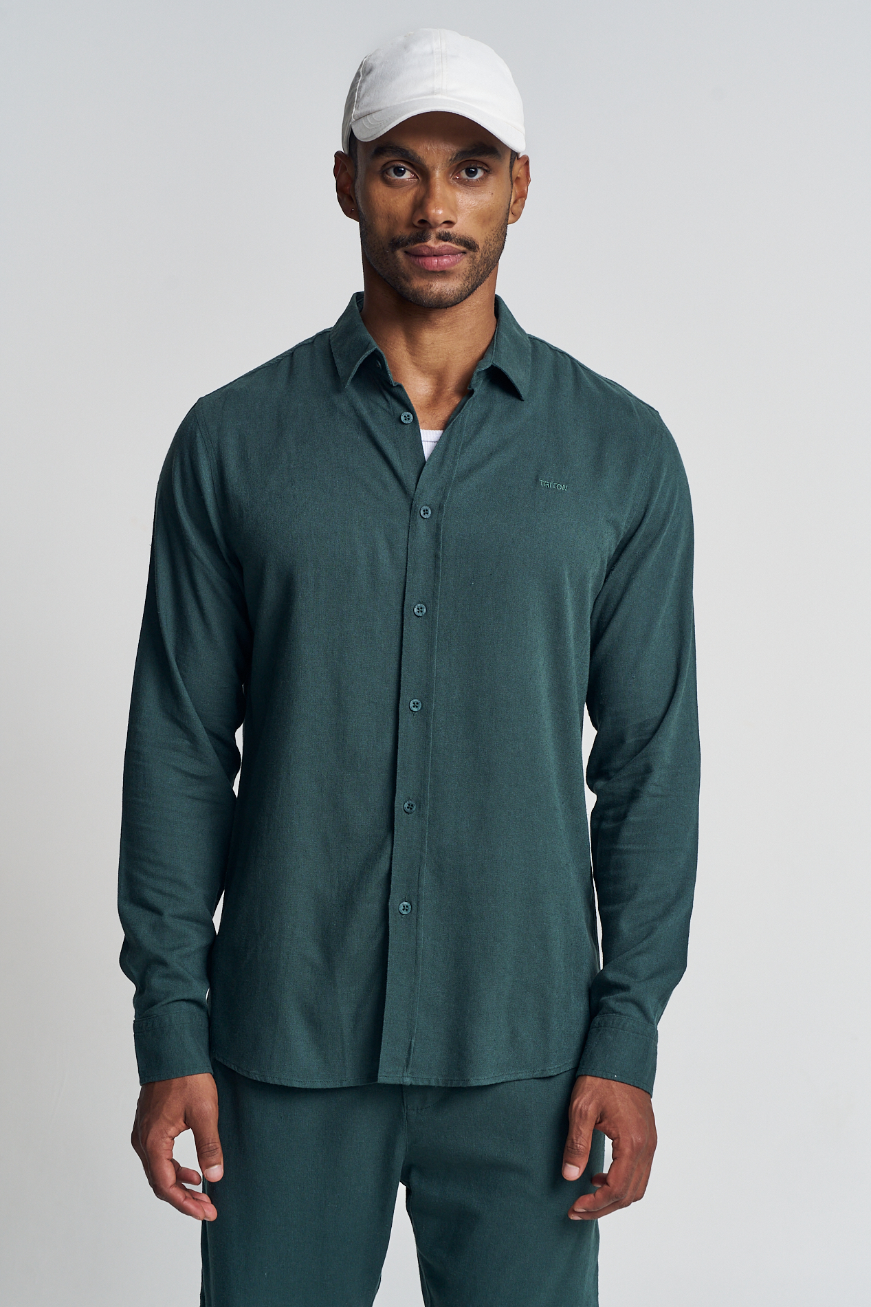 CAMISA LINHO CASUAL M VERDE ALBERO