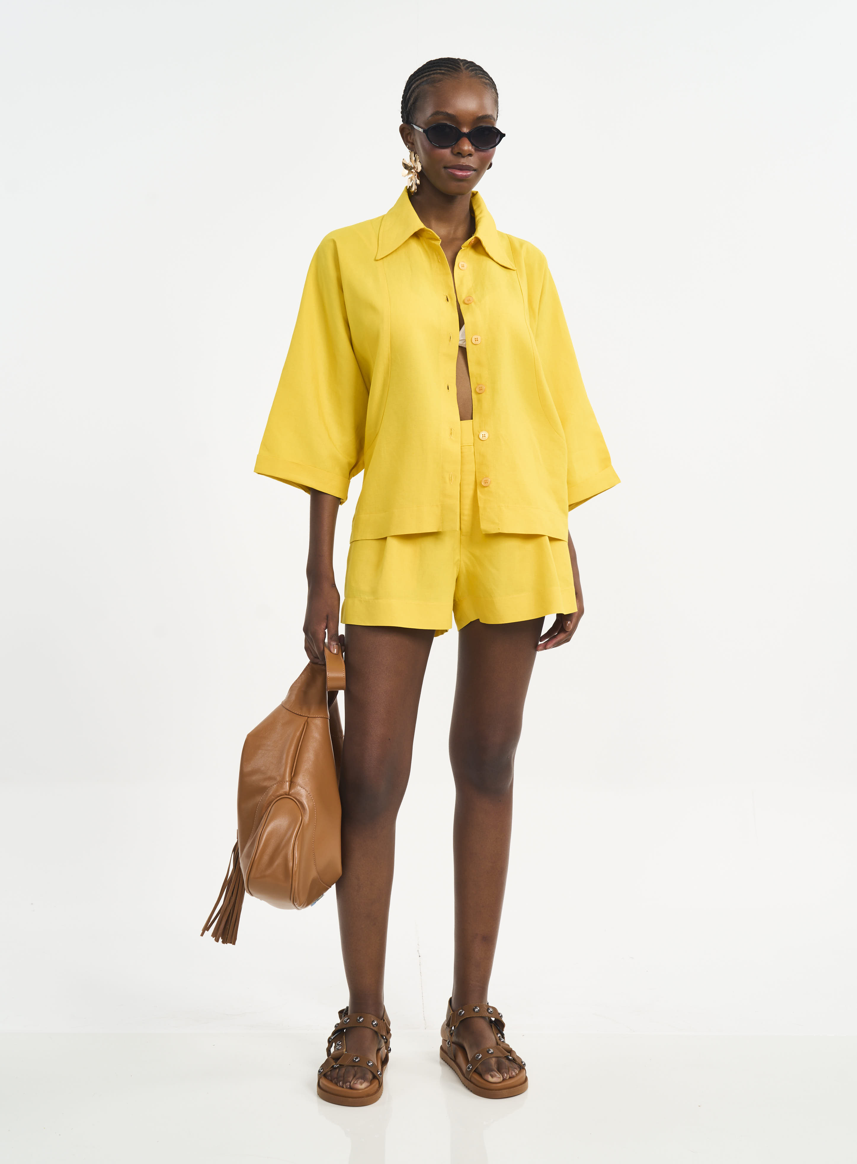 CAMISA LINHO P AMARELO POLEN