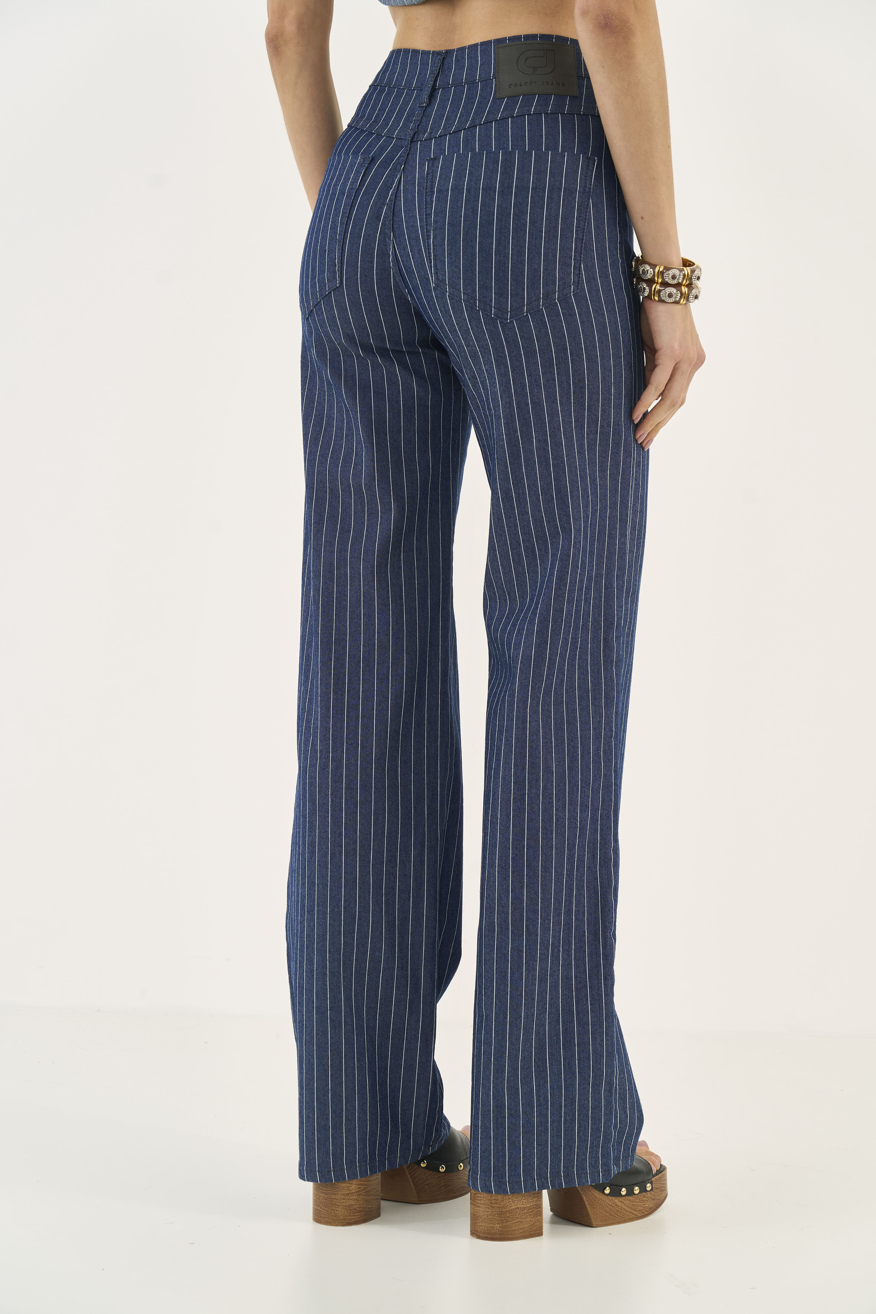 CALÇA JEANS BERLIM STRETCH LISTRADA 42 LISTRADO