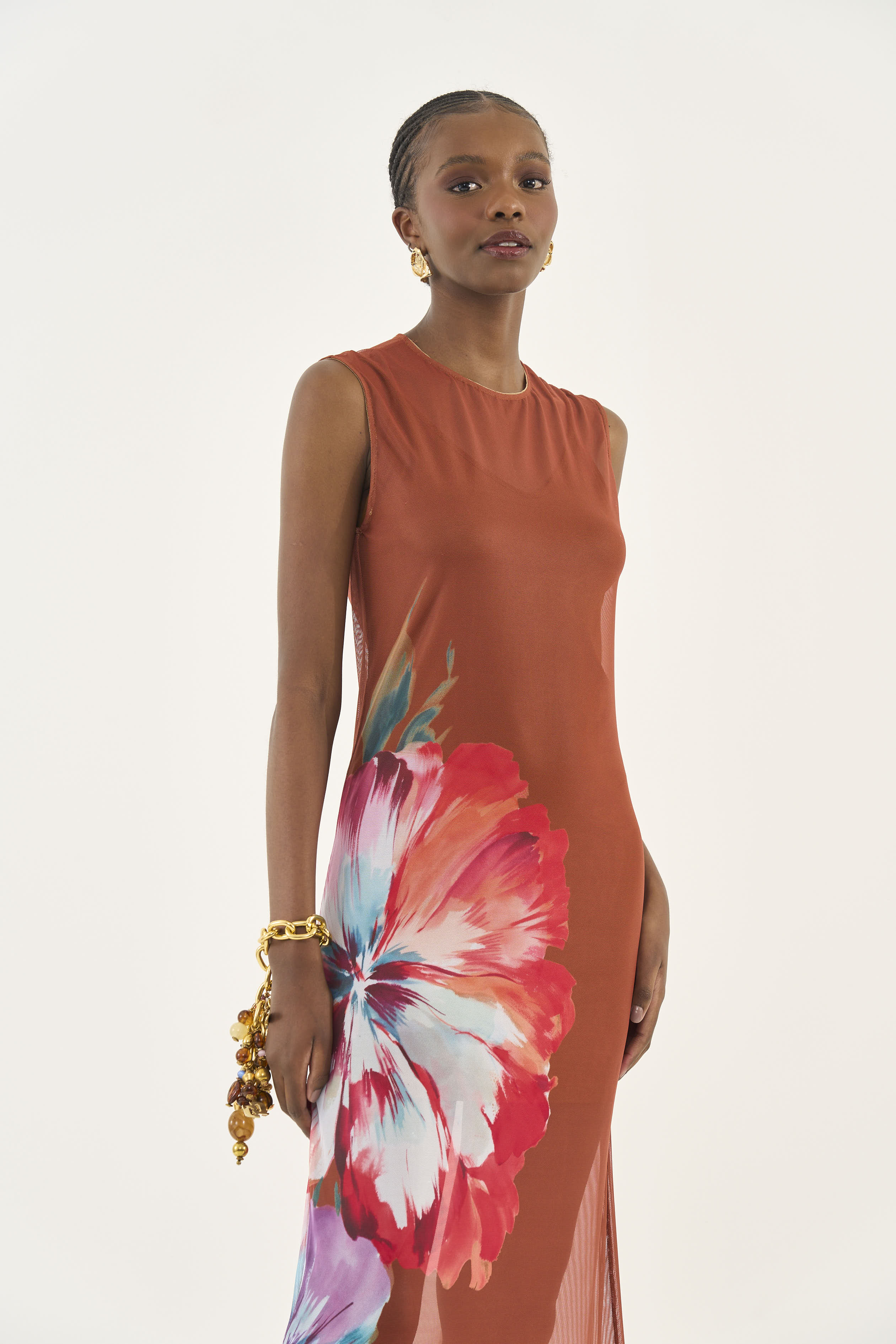 VESTIDO TULE M MARROM DROME