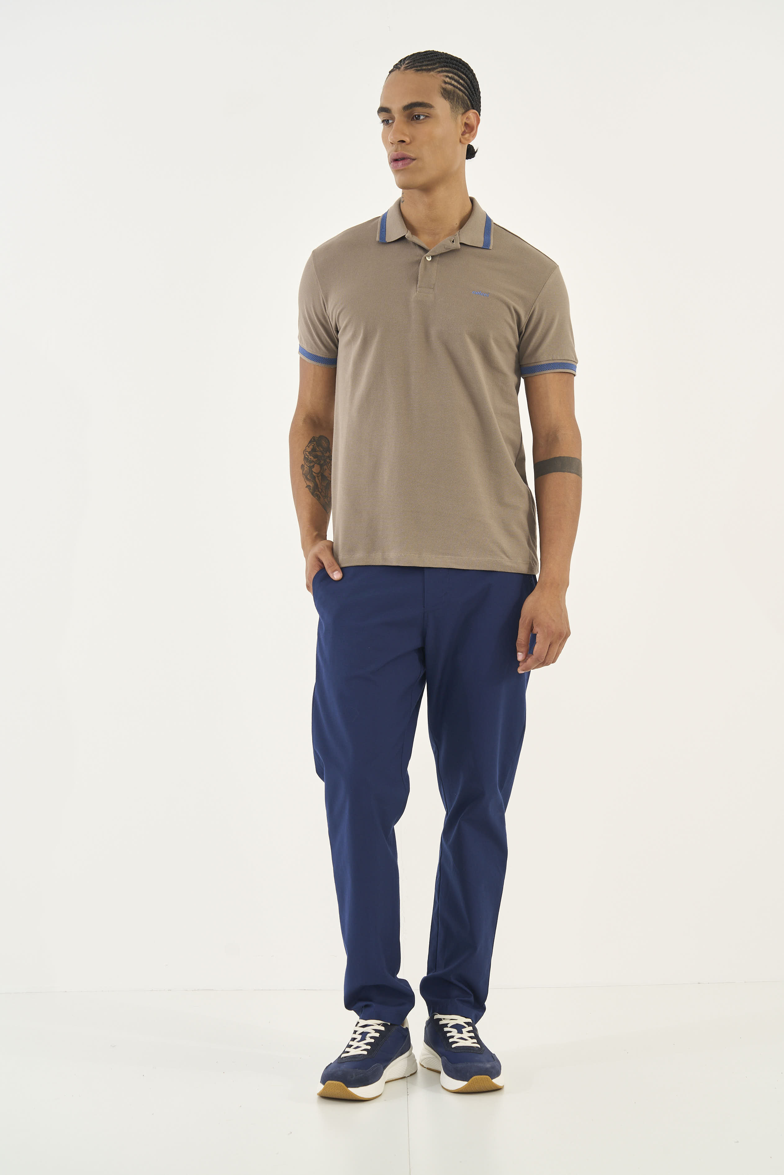 POLO COLCCI P BEGE CINZAS