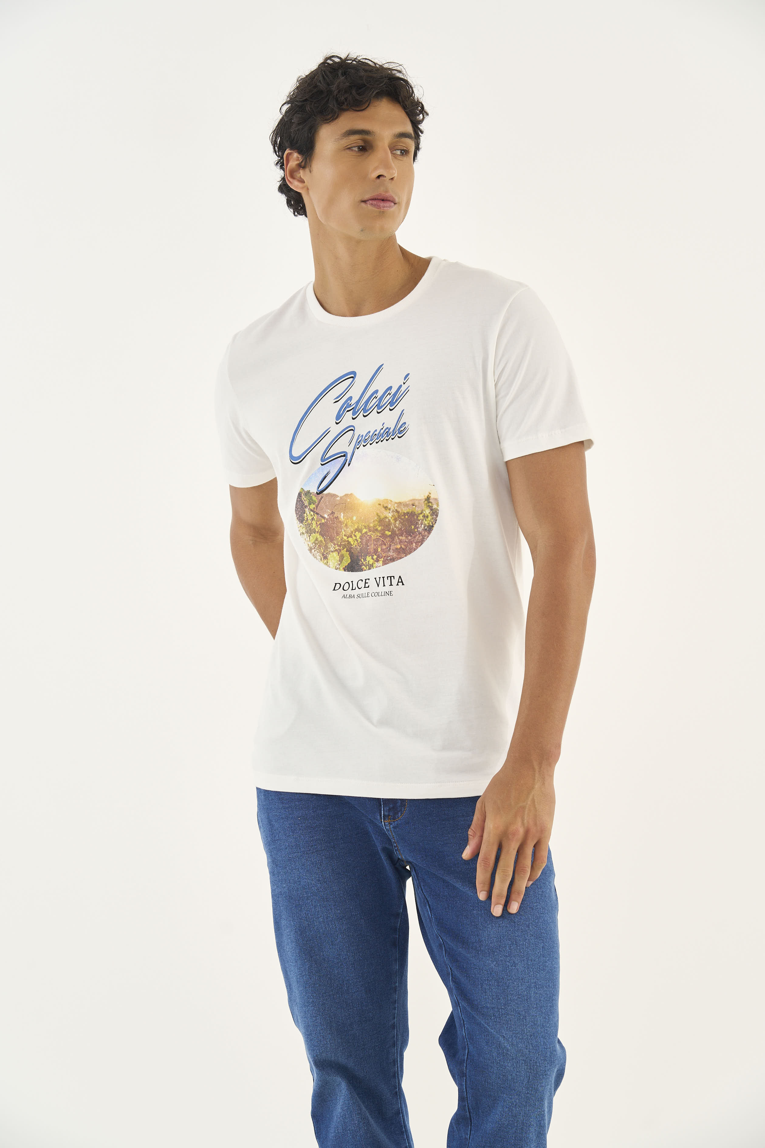 CAMISETA ESTAMPADA GG MARROM ROCCIA
