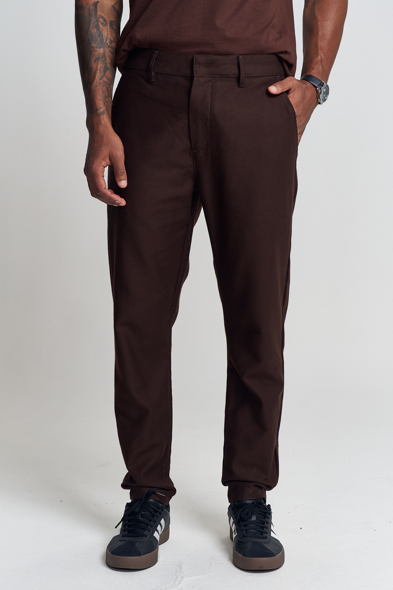 CALÇA SARJA HARRY GG MARROM ROCCIA