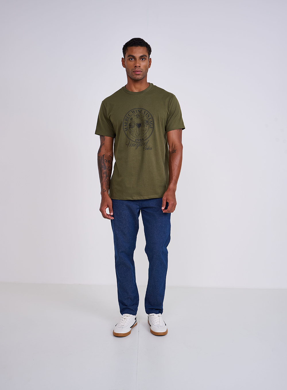 CALÇA SARJA NEW CHINO 40 MARINHO MESCLA
