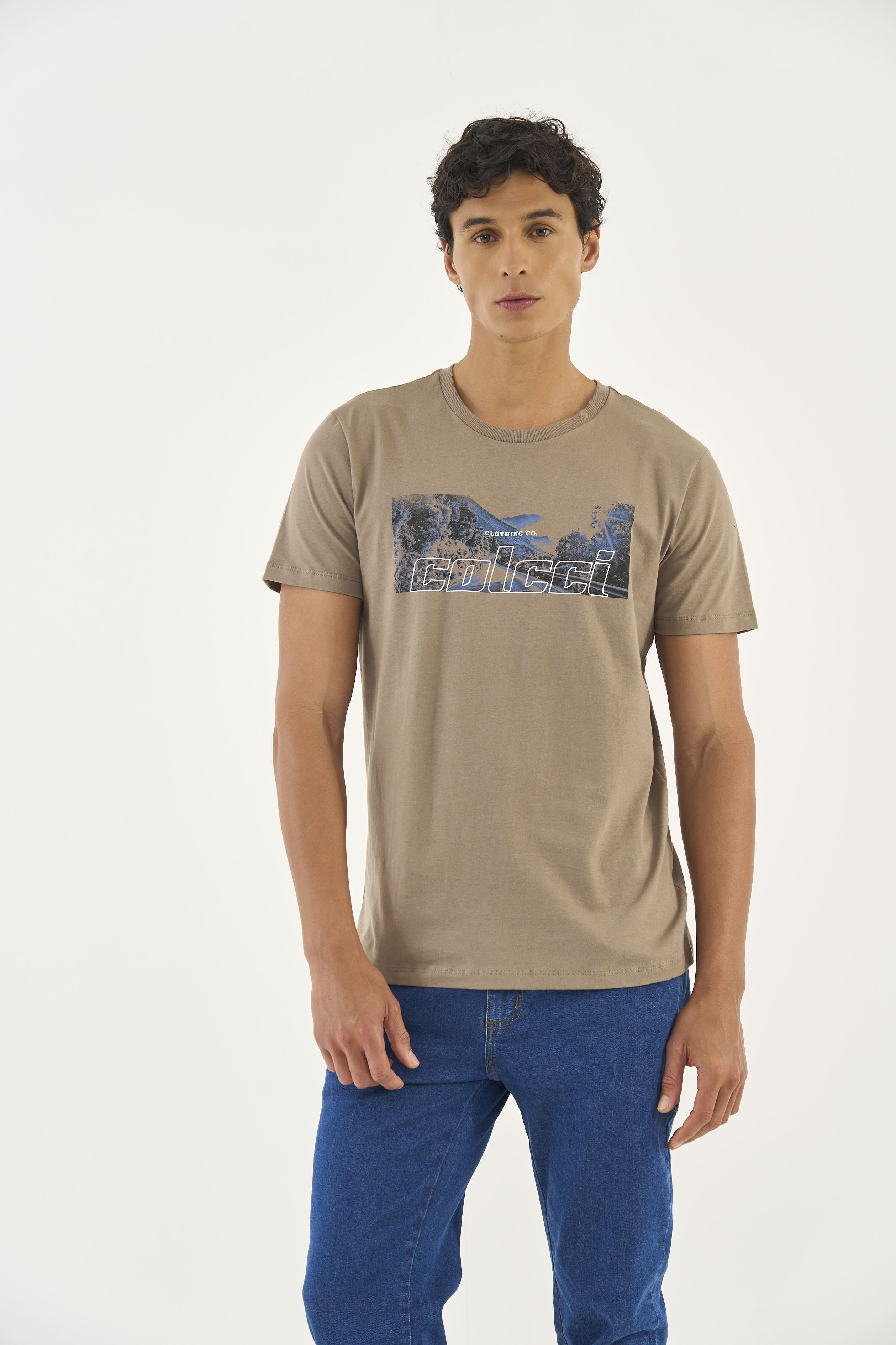 CAMISETA COLCCI GG BEGE CINZAS