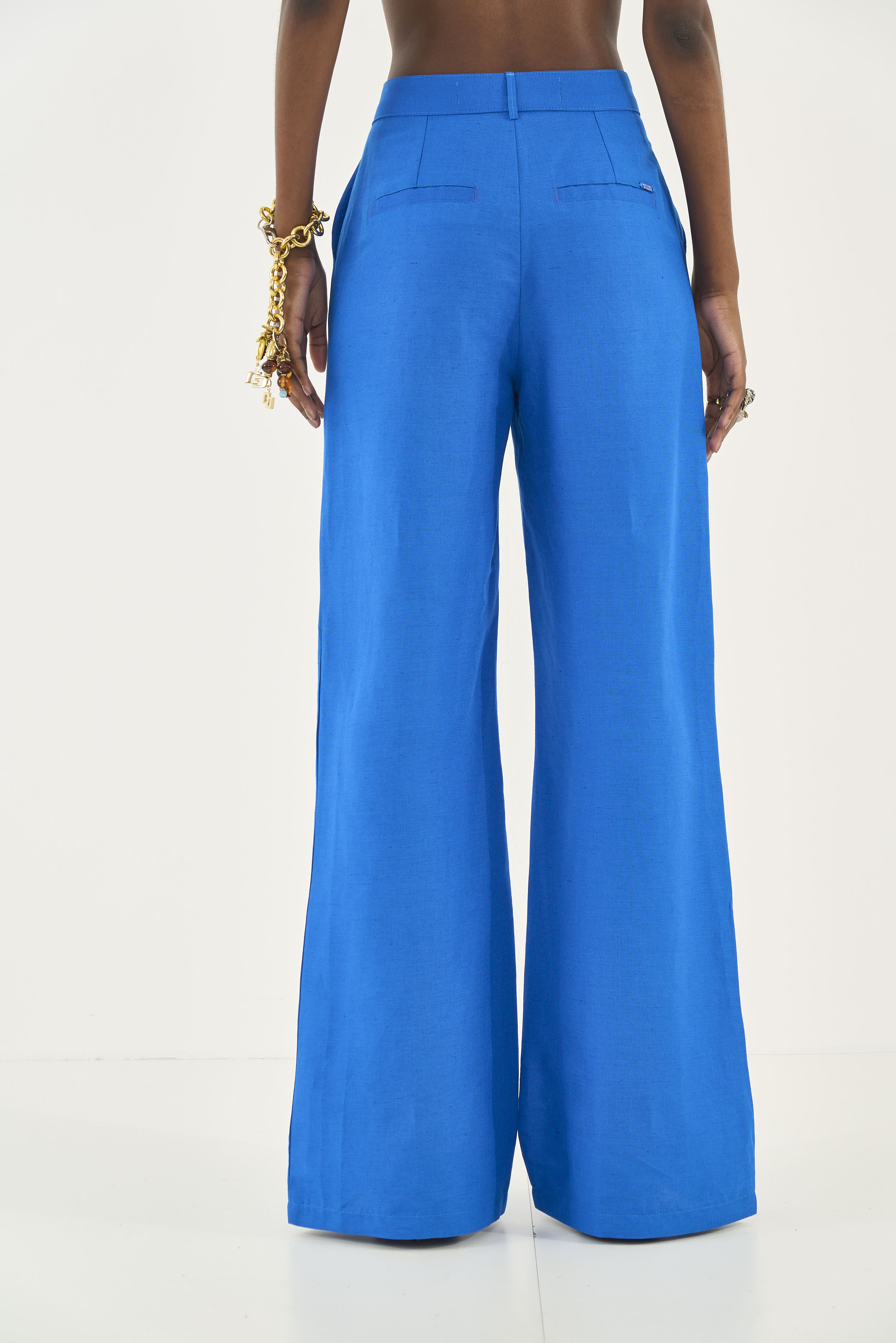 CALÇA LINHO M AZUL BOUCHER