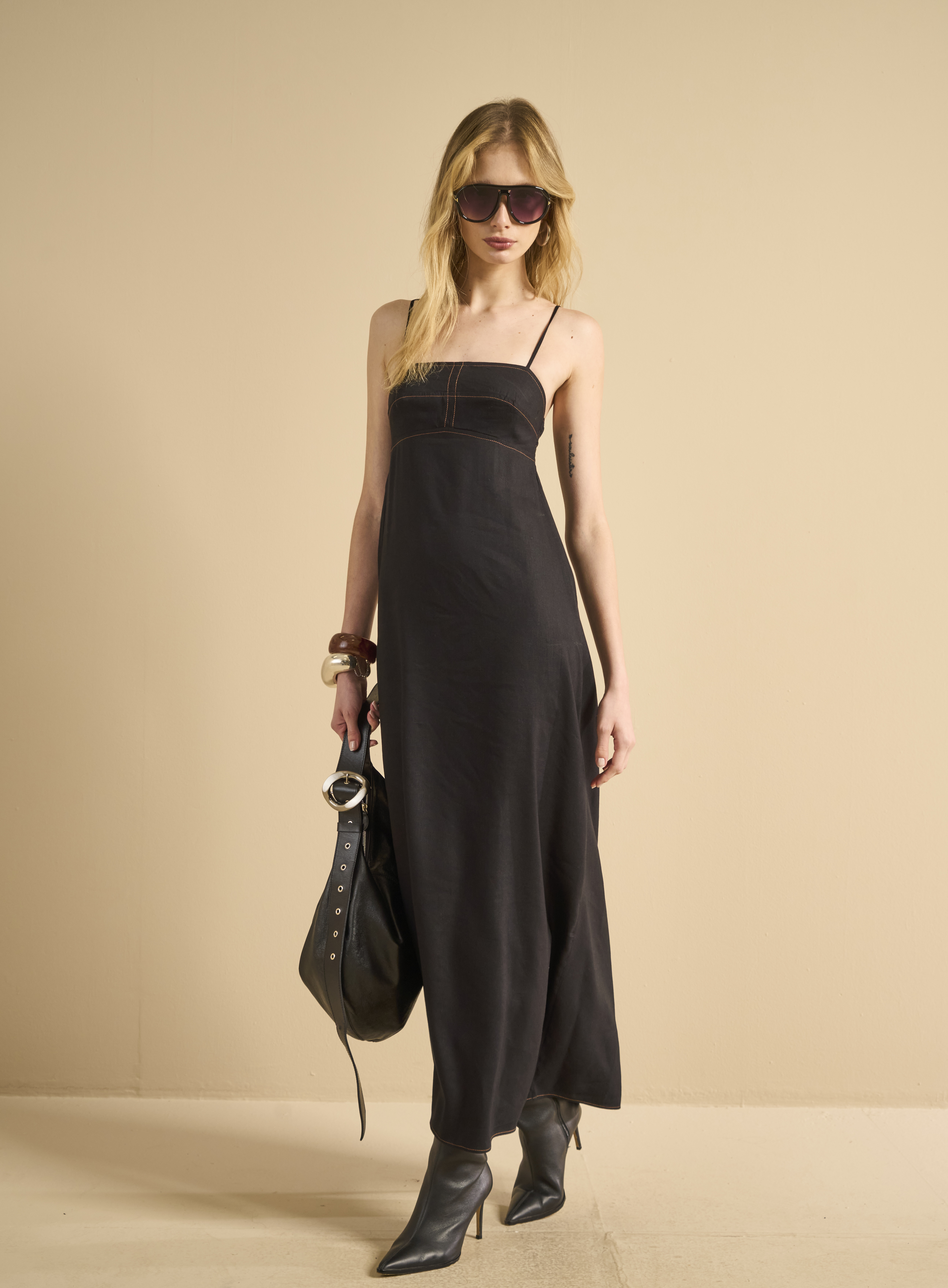 VESTIDO LINHO PP PRETO