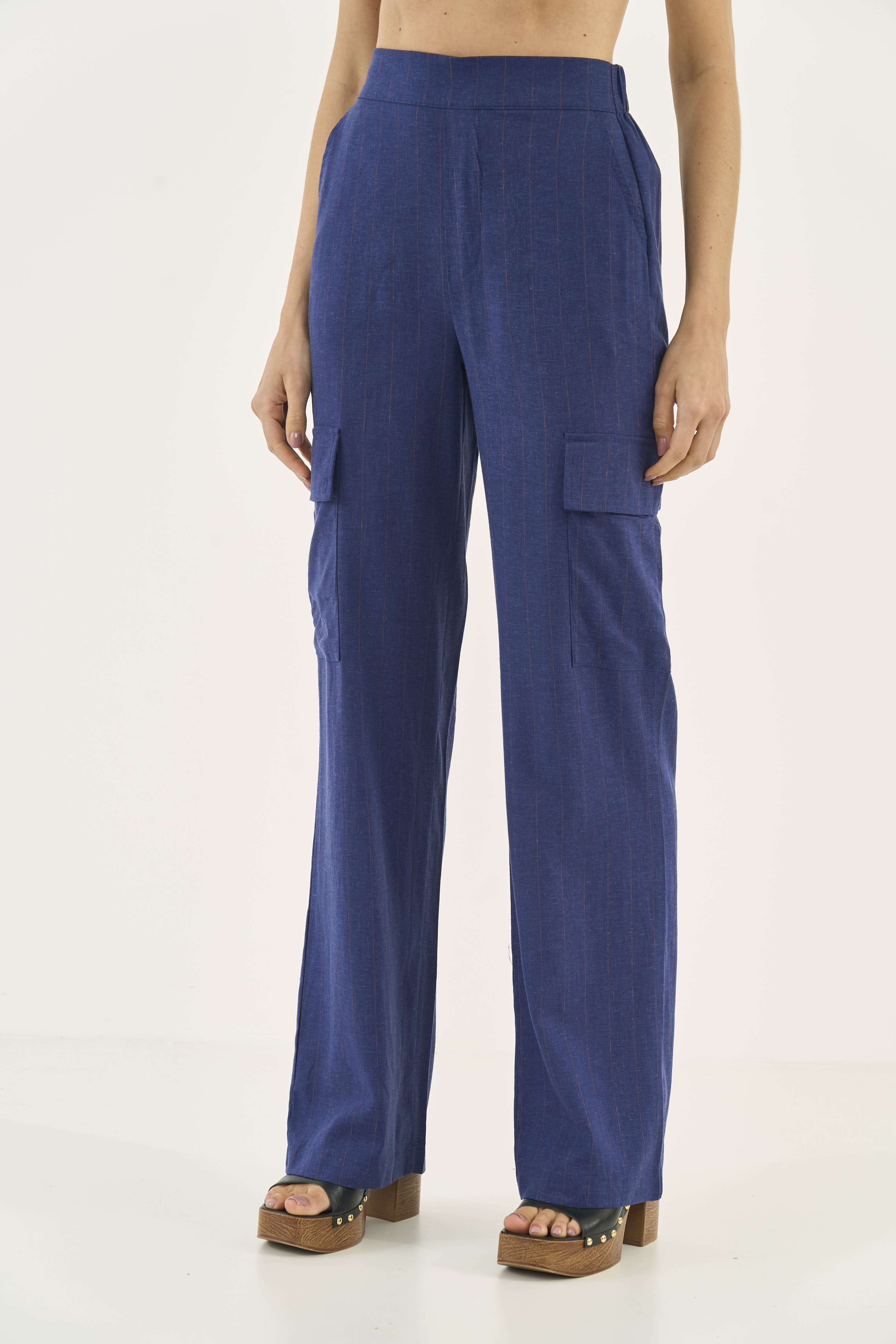 CALÇA LISTRADA LINHO P LISTRADO