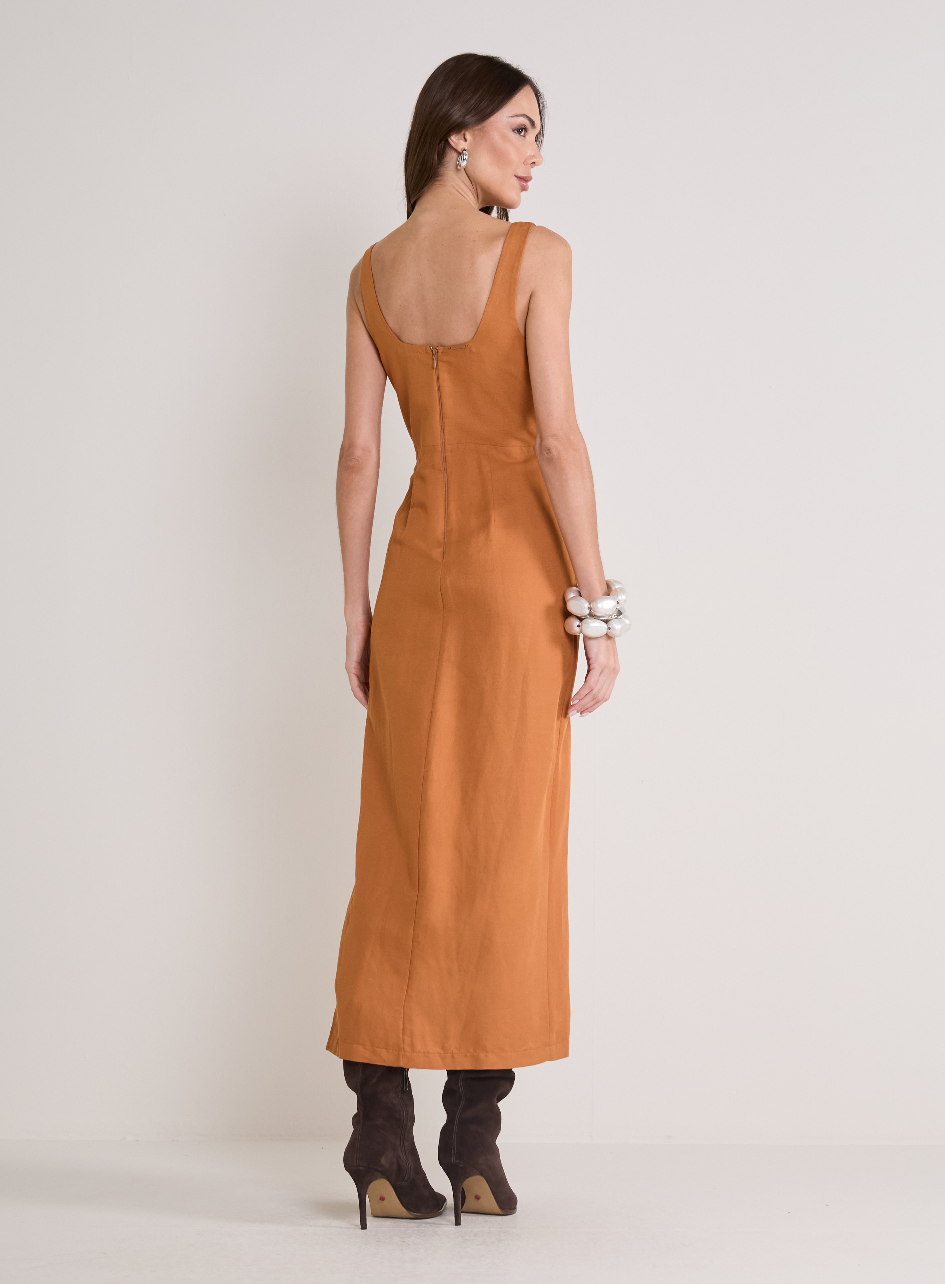 VESTIDO LINHO G BEGE CAMILO