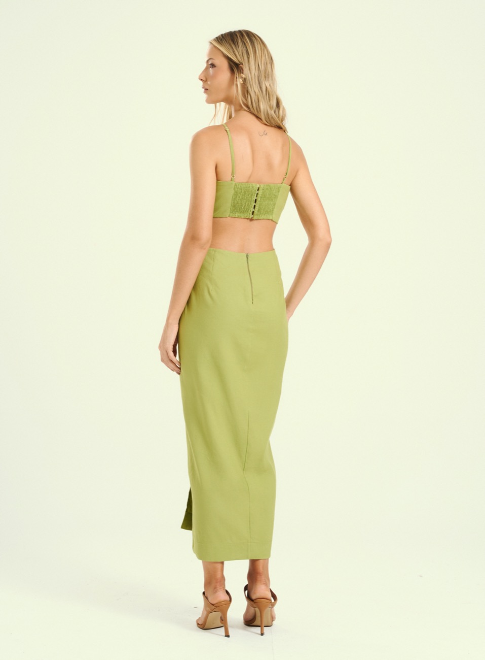 VESTIDO LINHO GG VERDE LEMON GRA