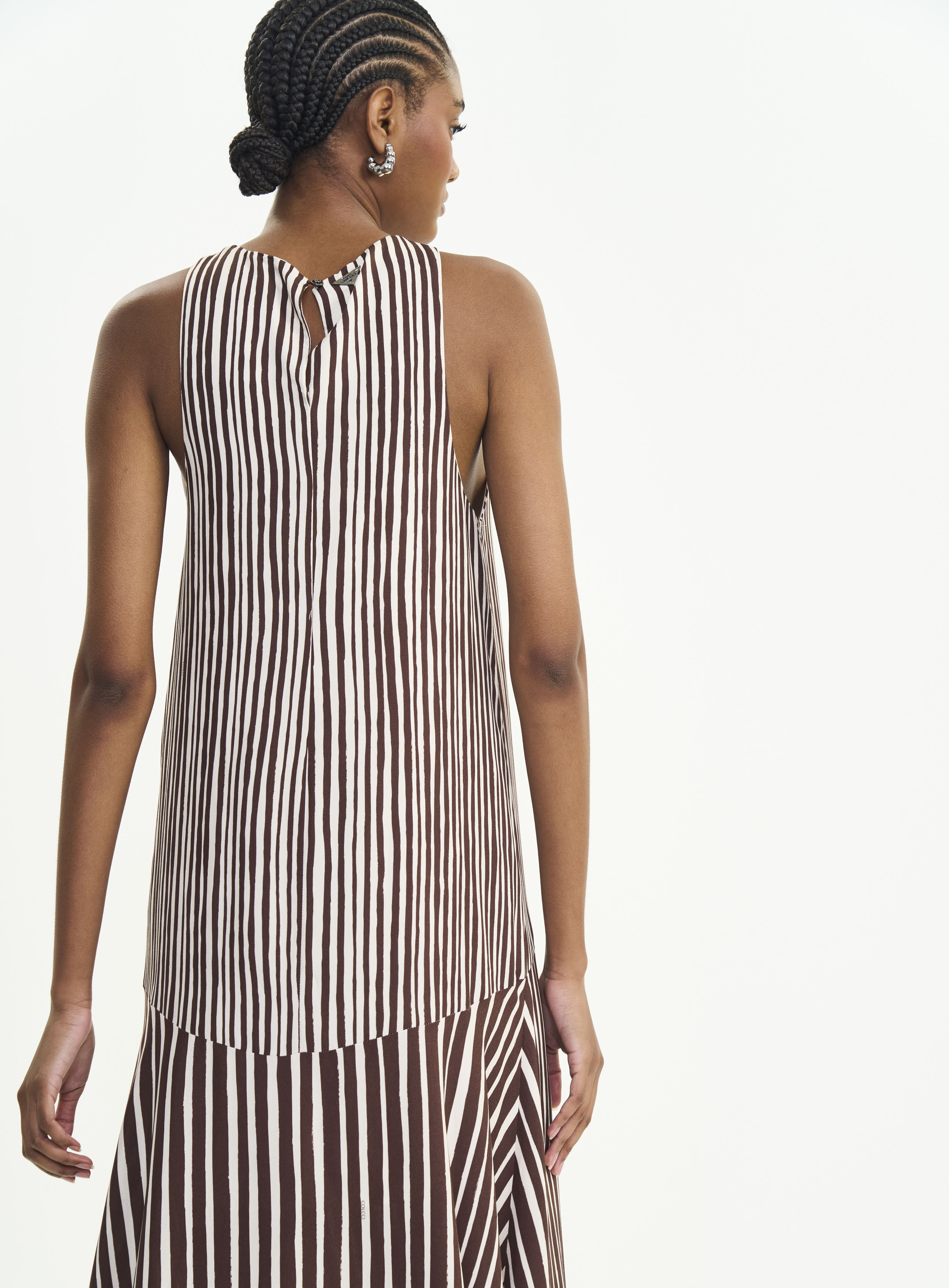VESTIDO ESTAMPADO M OFF/MARROM