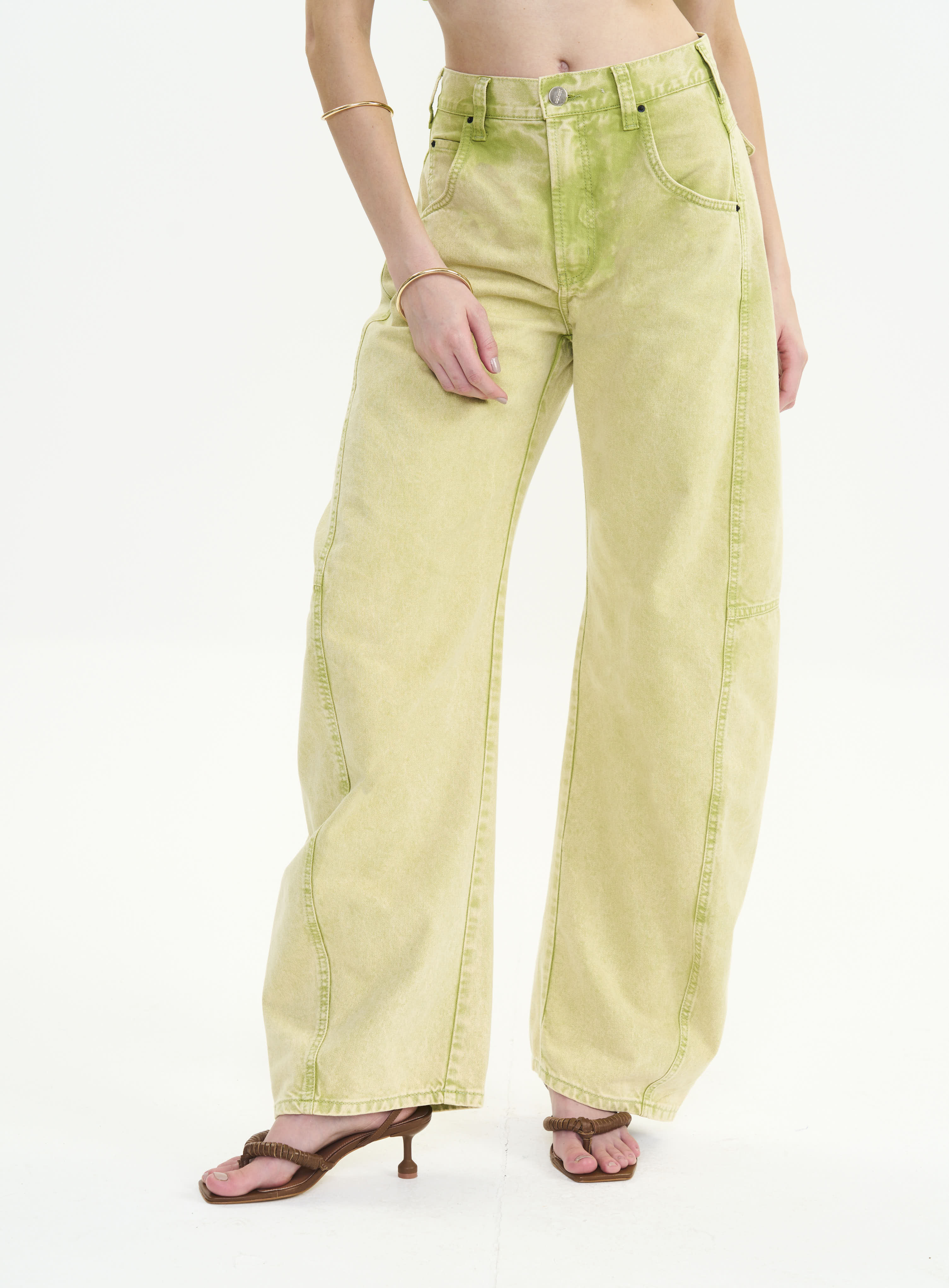 CALÇA SARJA BARRIL 38 VERDE EXCEL