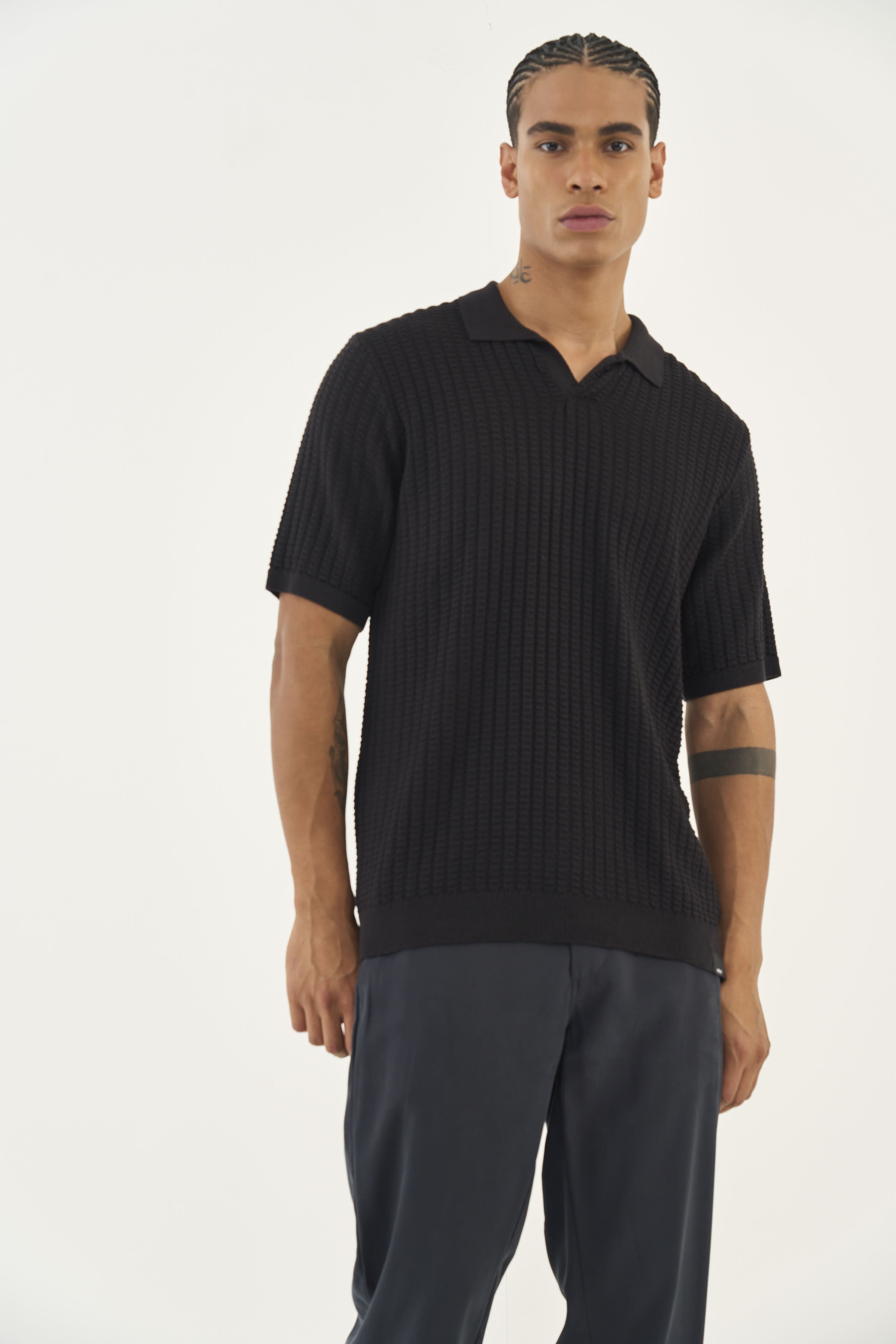 POLO TRICÔ G PRETO
