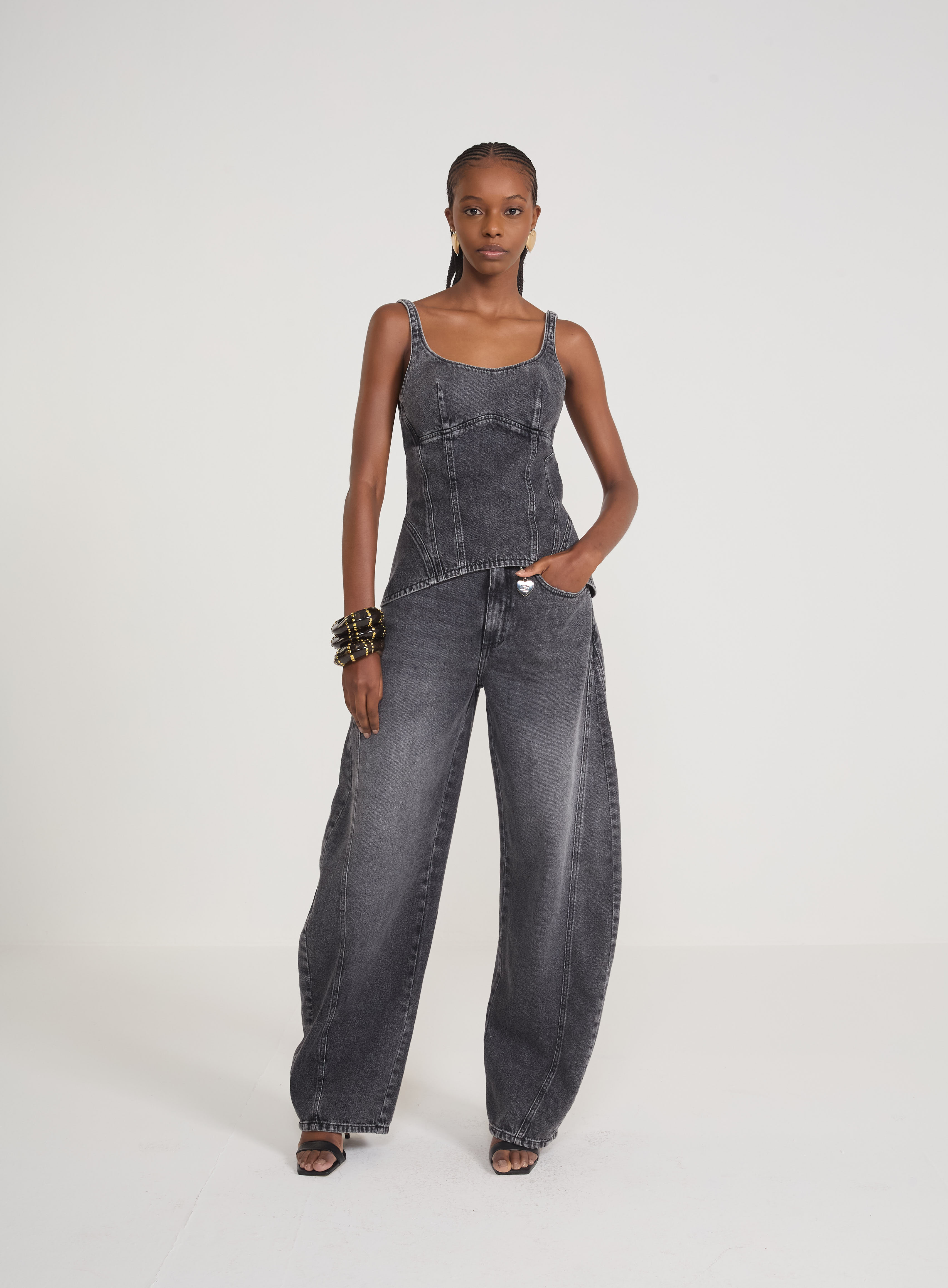 CALÇA JEANS BARRIL 46 IND.PRETO