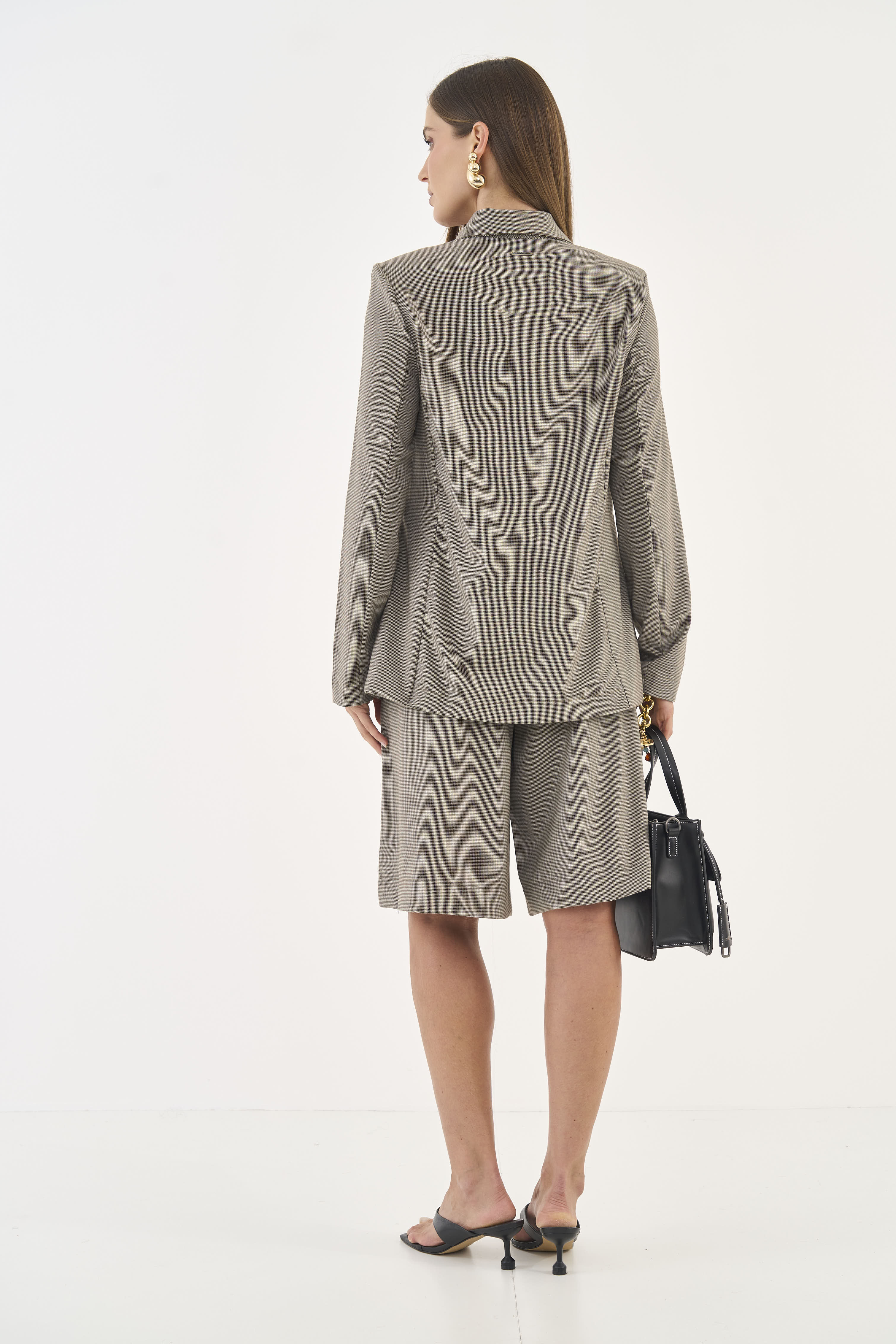 BLAZER XADREZ G BEGE/MARROM/PRE