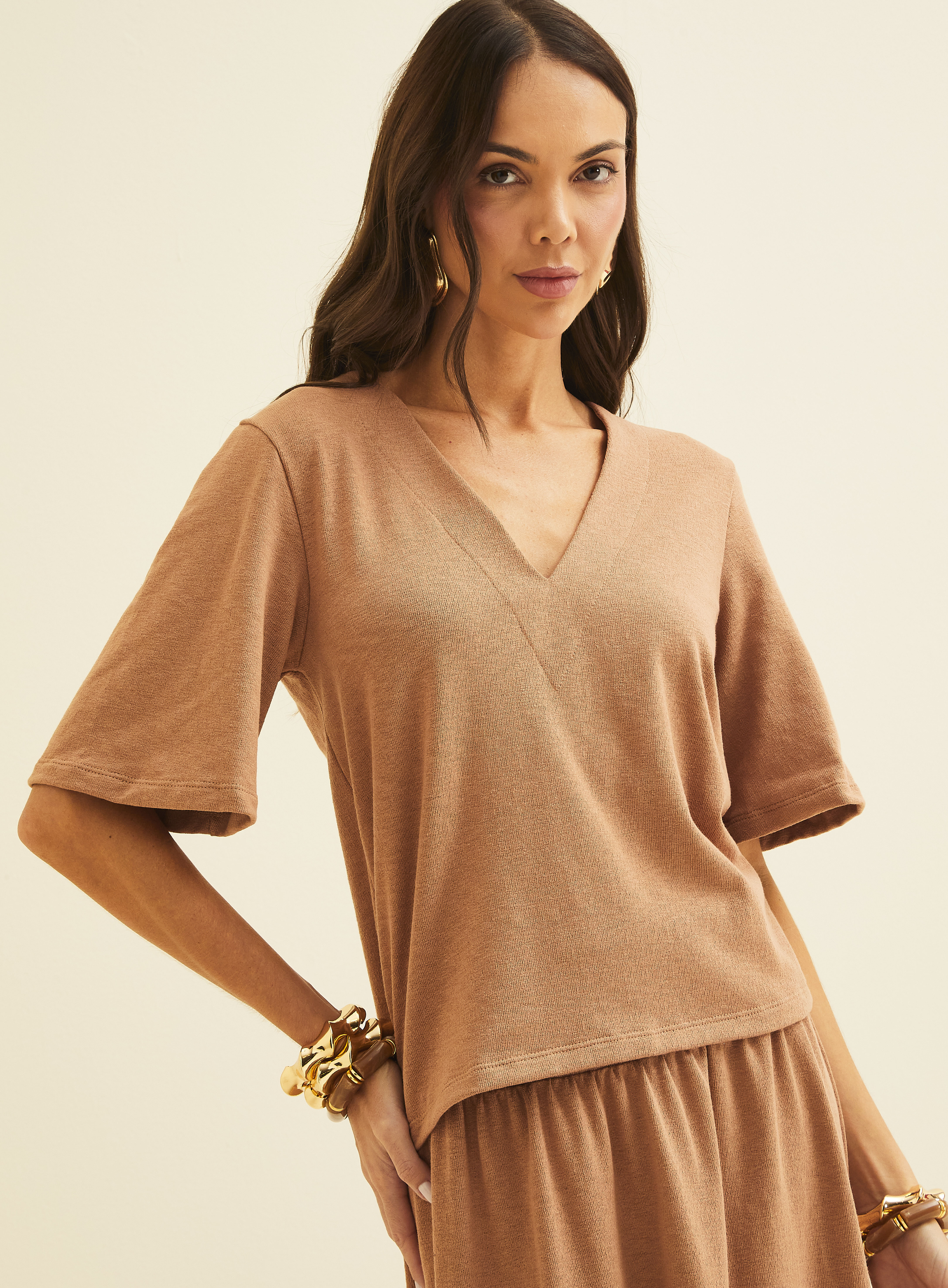 BLUSA FORUM G BEGE AFFOGATO
