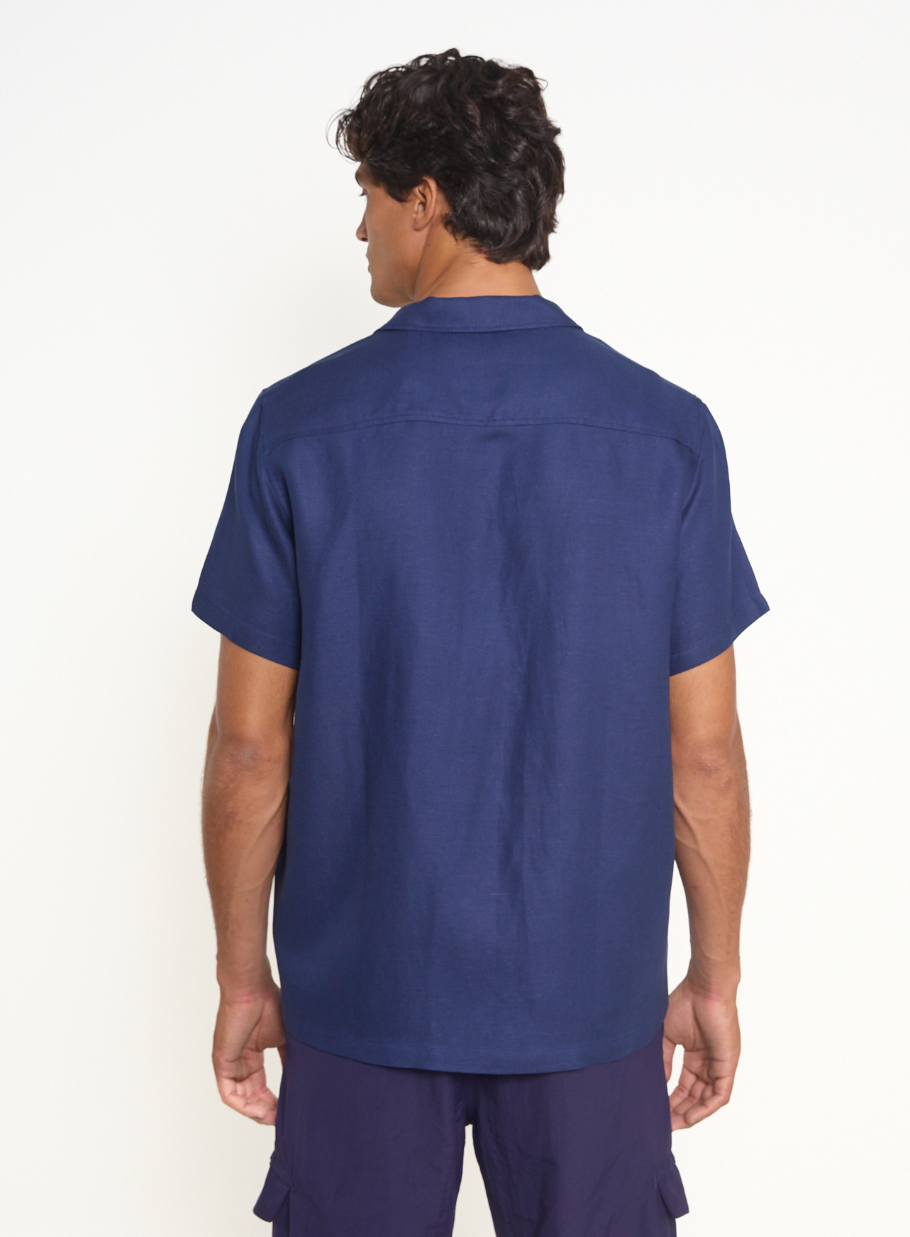 CAMISA LINHO BOX G AZUL DARKNESS