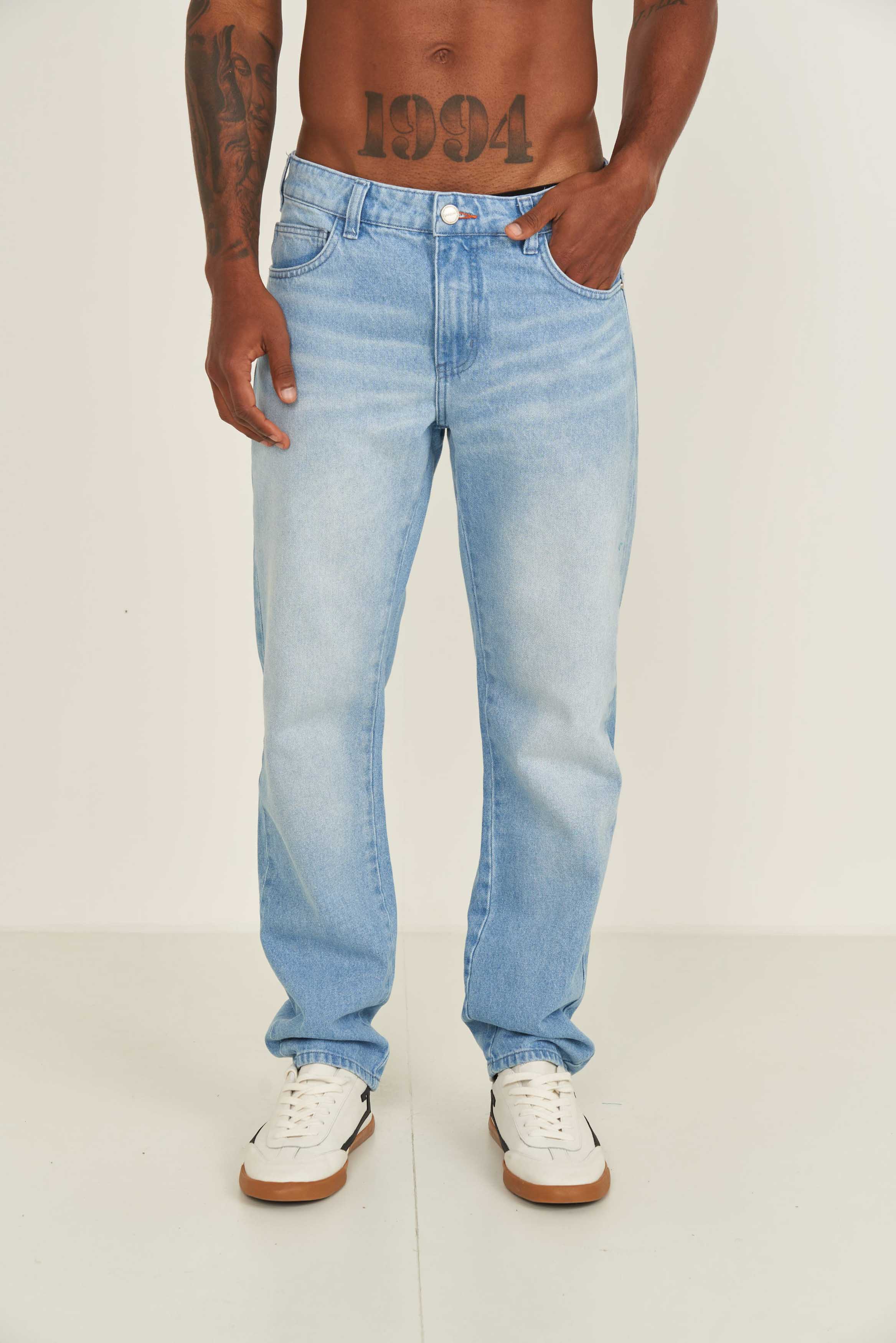 CALÇA JEANS RETA 42 INDIGO