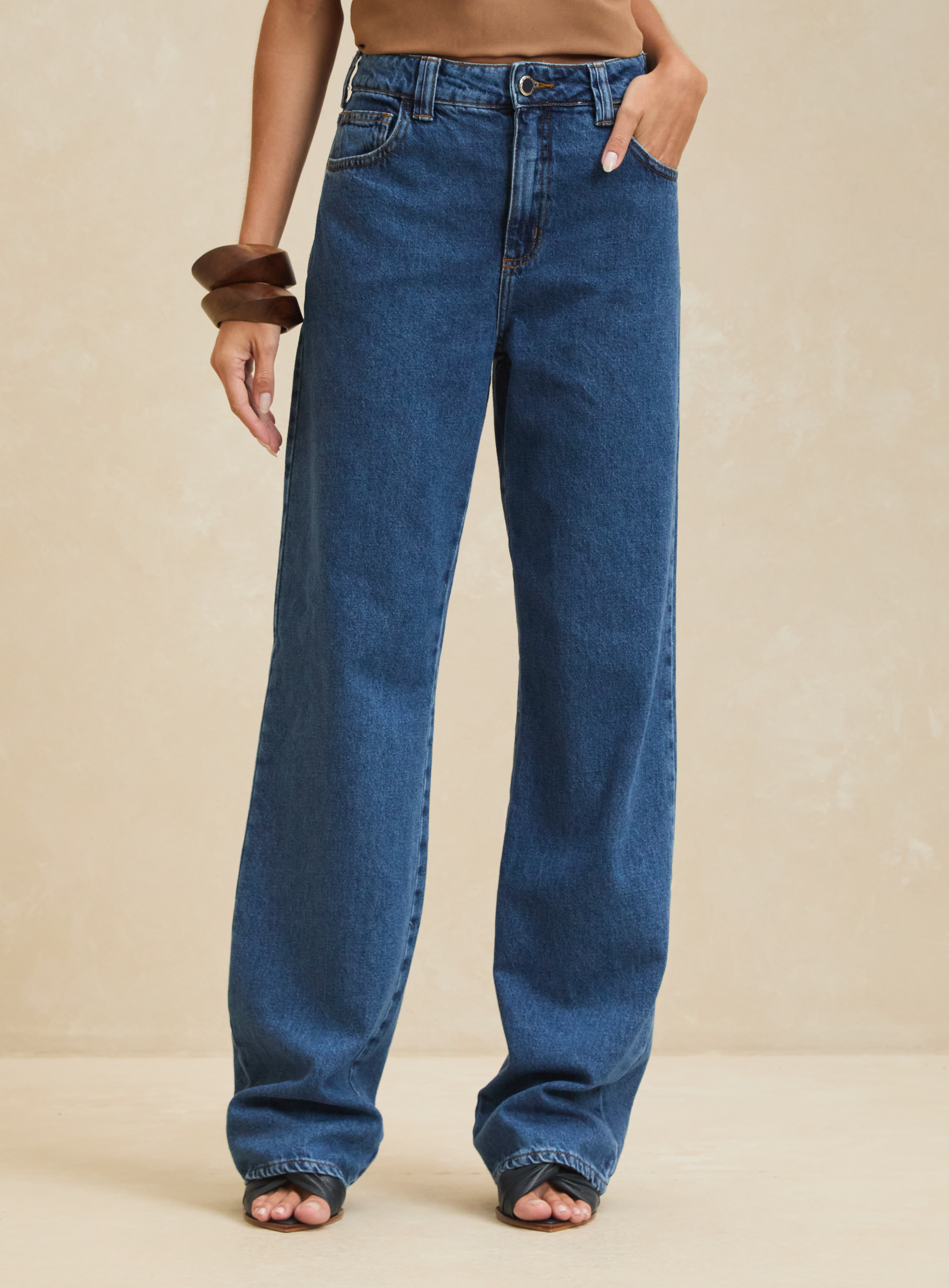 CALÇA JEANS RAQUEL WIDE LEG 36 INDIGO