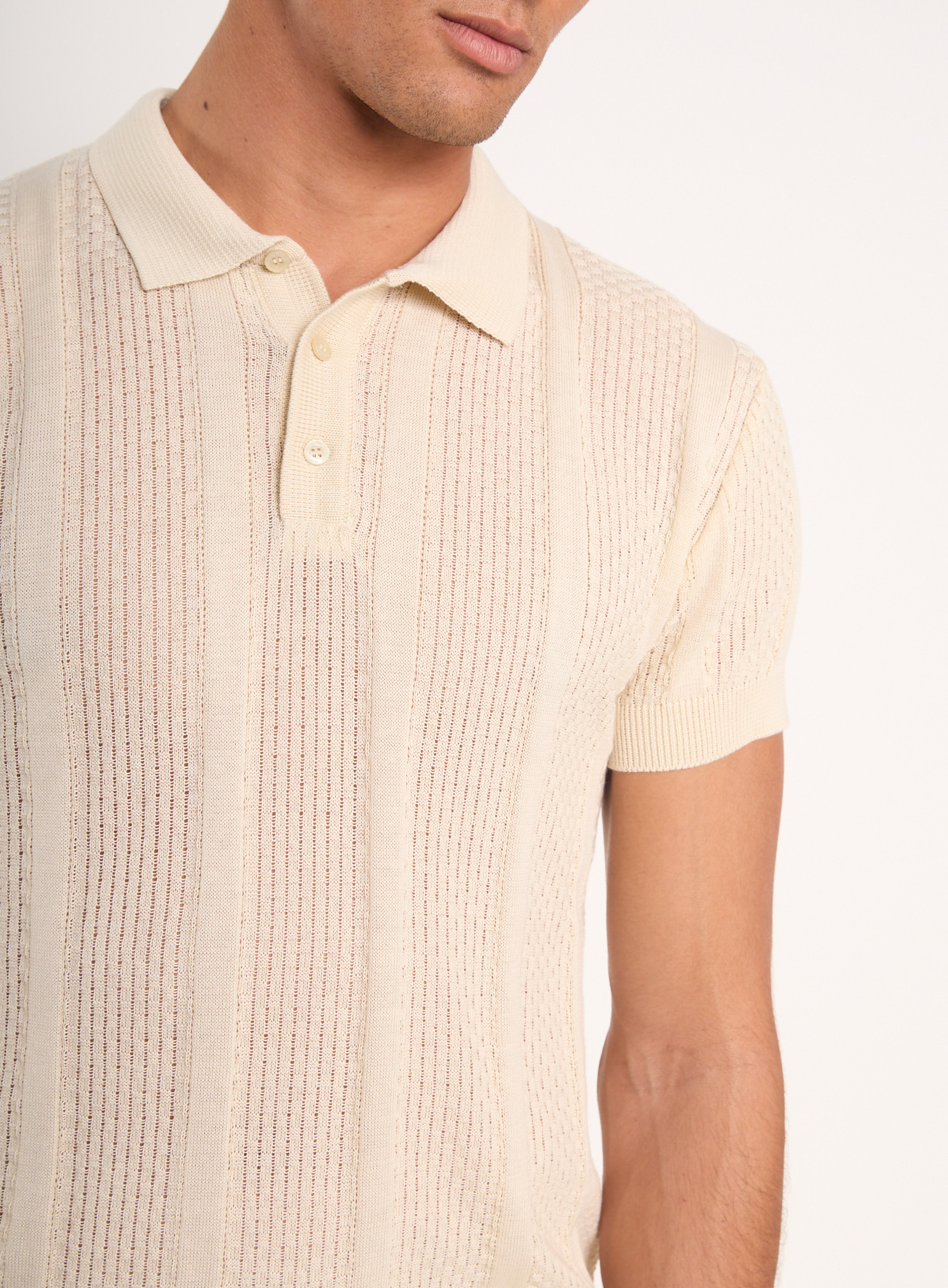 POLO TRICÔ G BEGE TAUPE