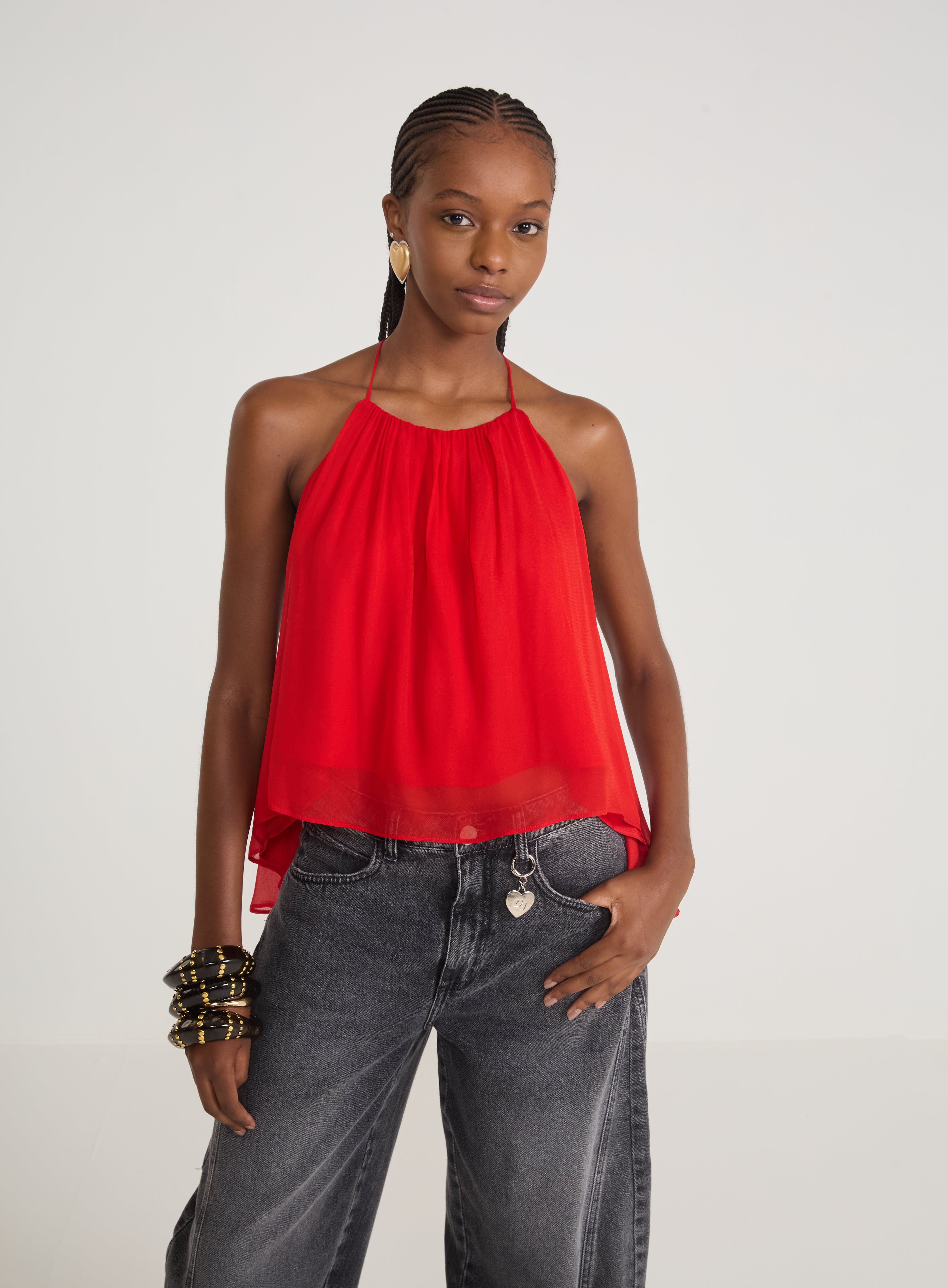 BLUSA COLCCI PP VERMELHO SPARKLY