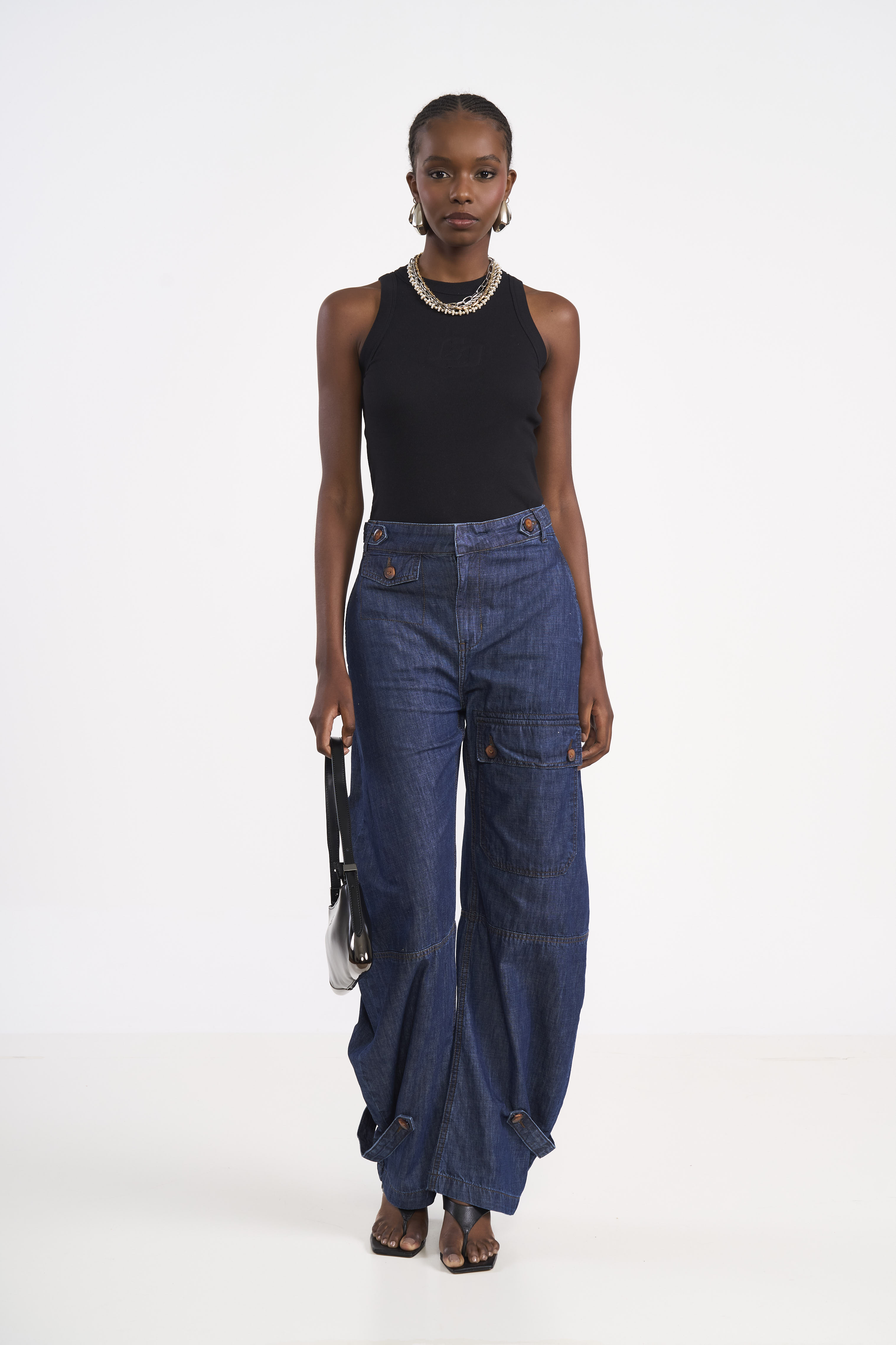 CALÇA JEANS LEONI LOW 34 INDIGO