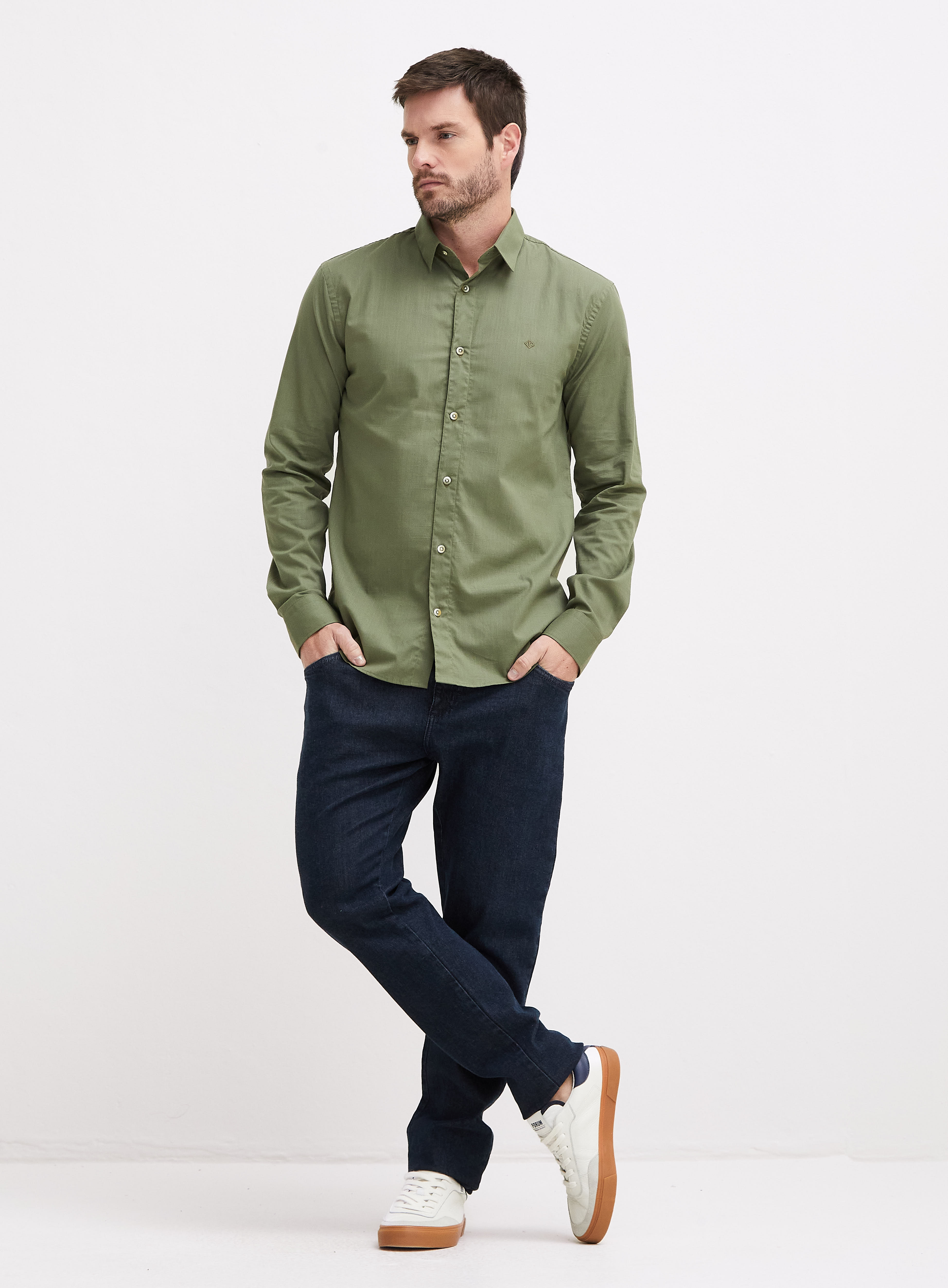 CAMISA SLIM FIT 3 VERDE SAP