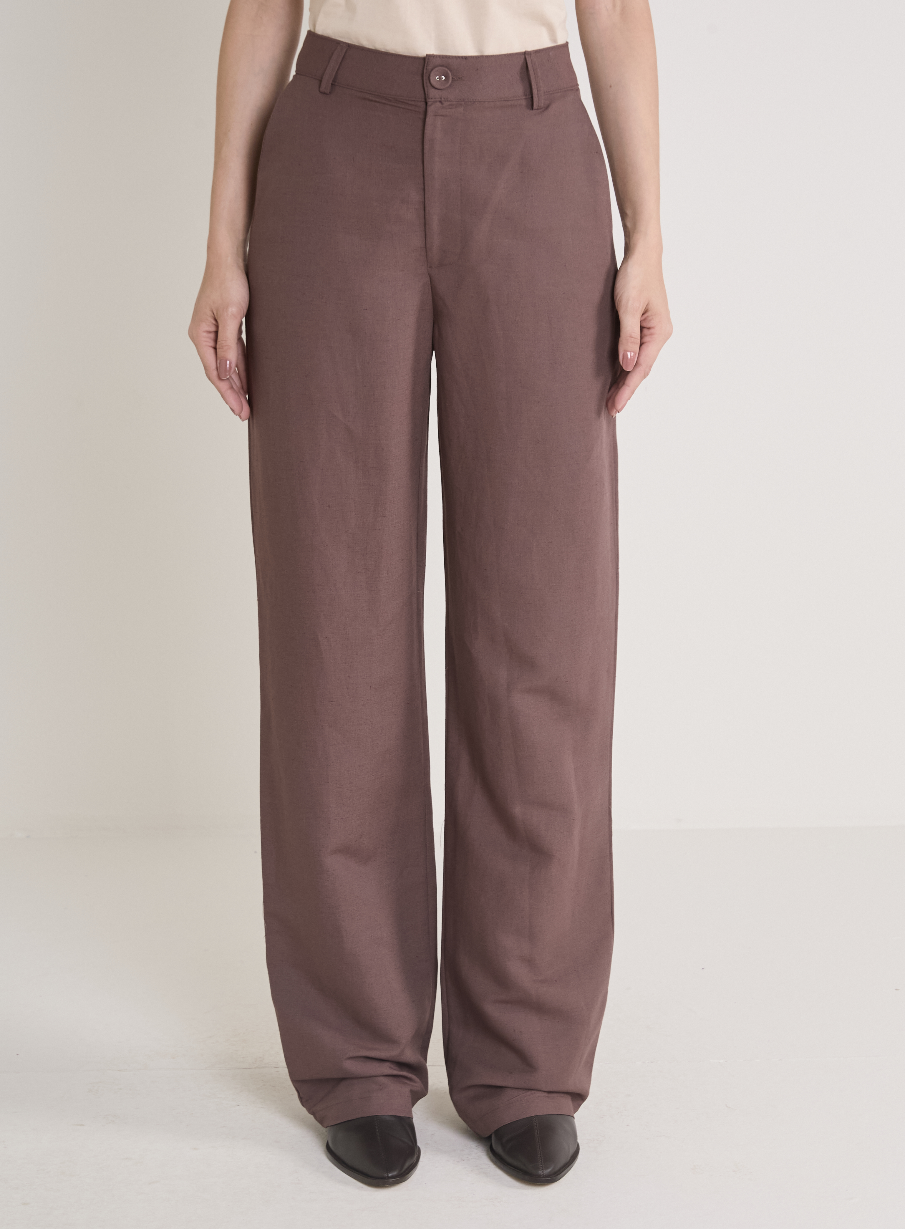 CALÇA LINHO G MARROM BROWN SONG