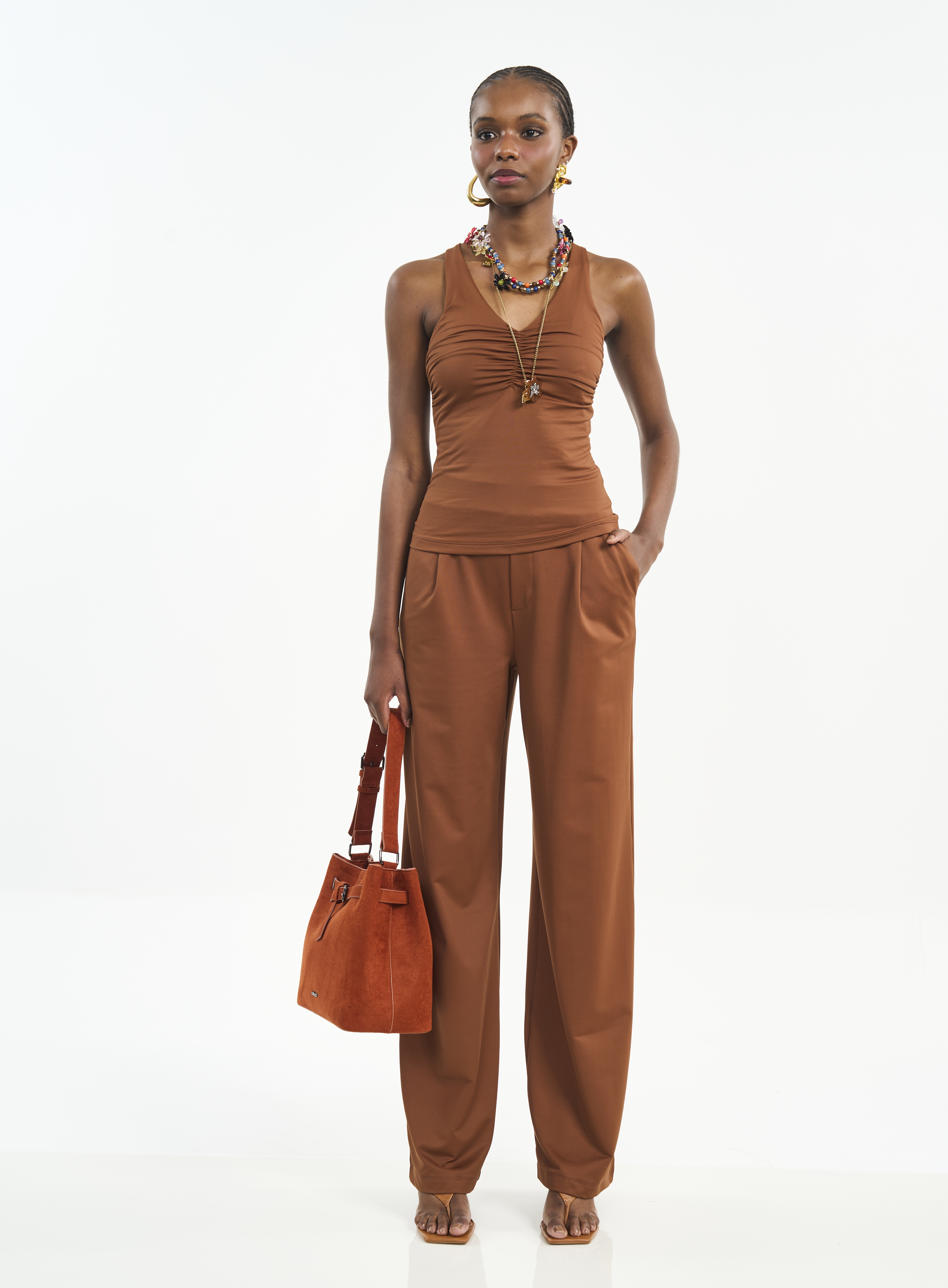 CALÇA COLCCI G MARROM TIRAMISU
