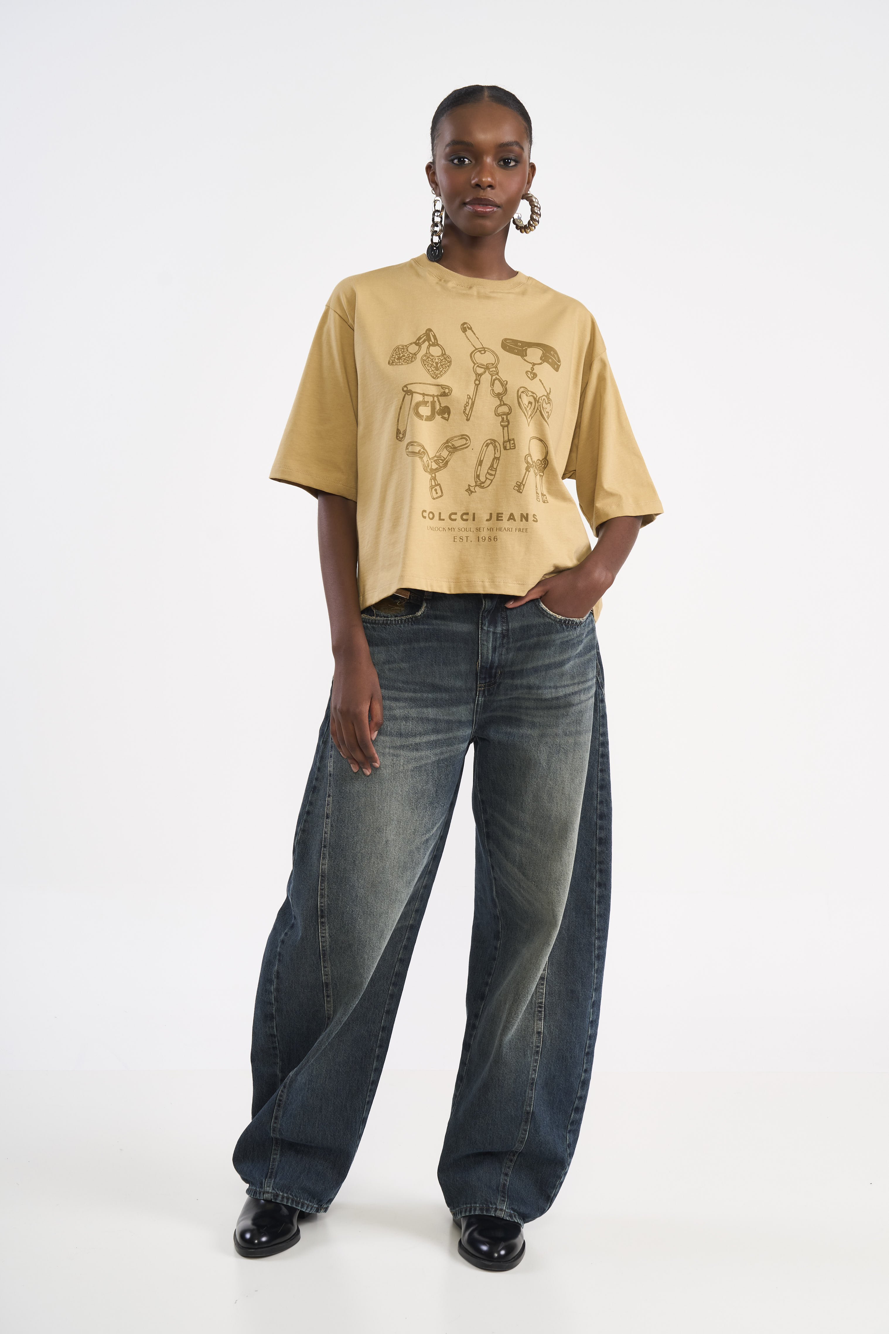 CAMISETA COLCCI JEANS M BEGE SOYBEAN