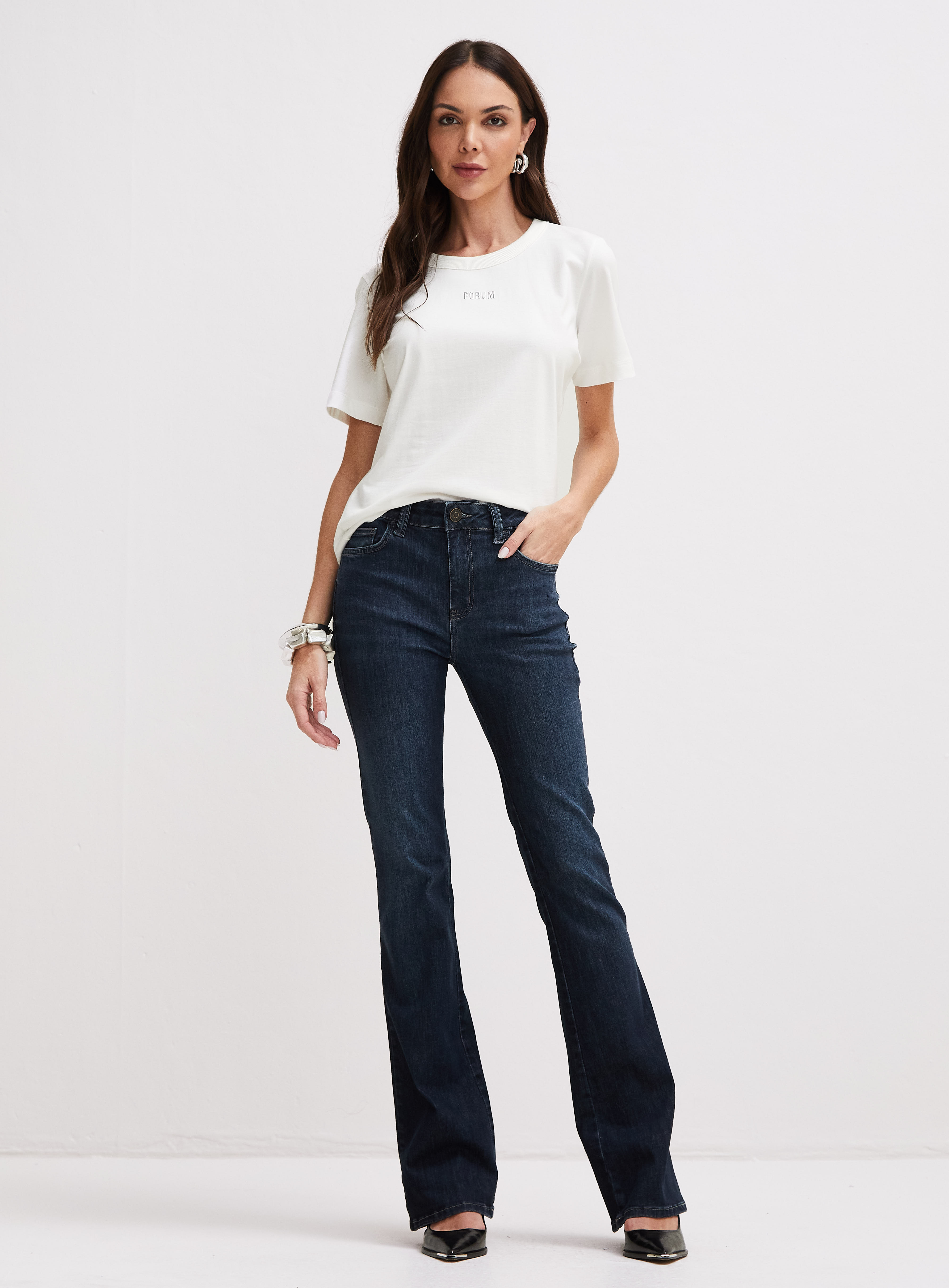 CALÇA JEANS BOOT CUT 38 INDIGO