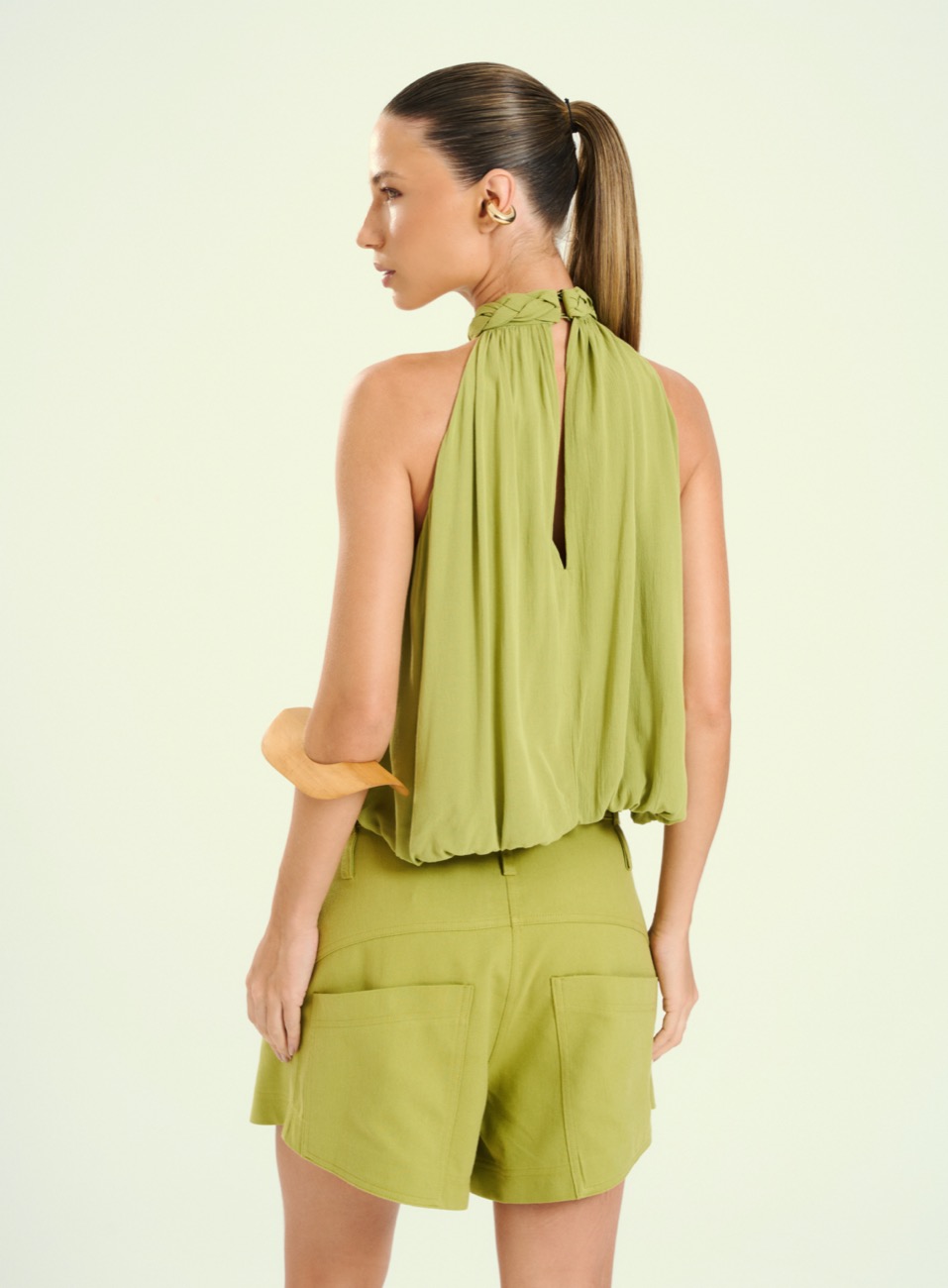 BLUSA OPEN GG VERDE LEMON GRA