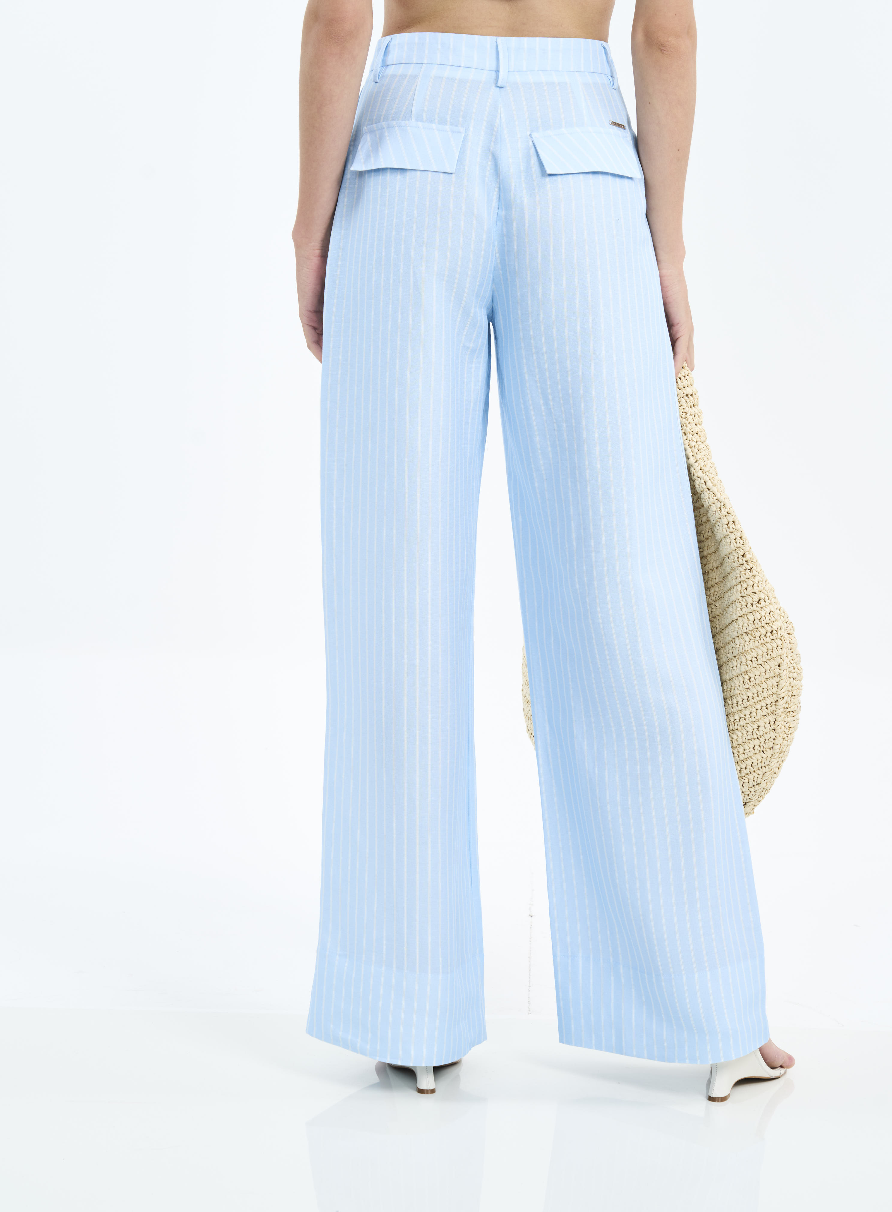 CALÇA LINHO LISTRADO M LISTRINHA
