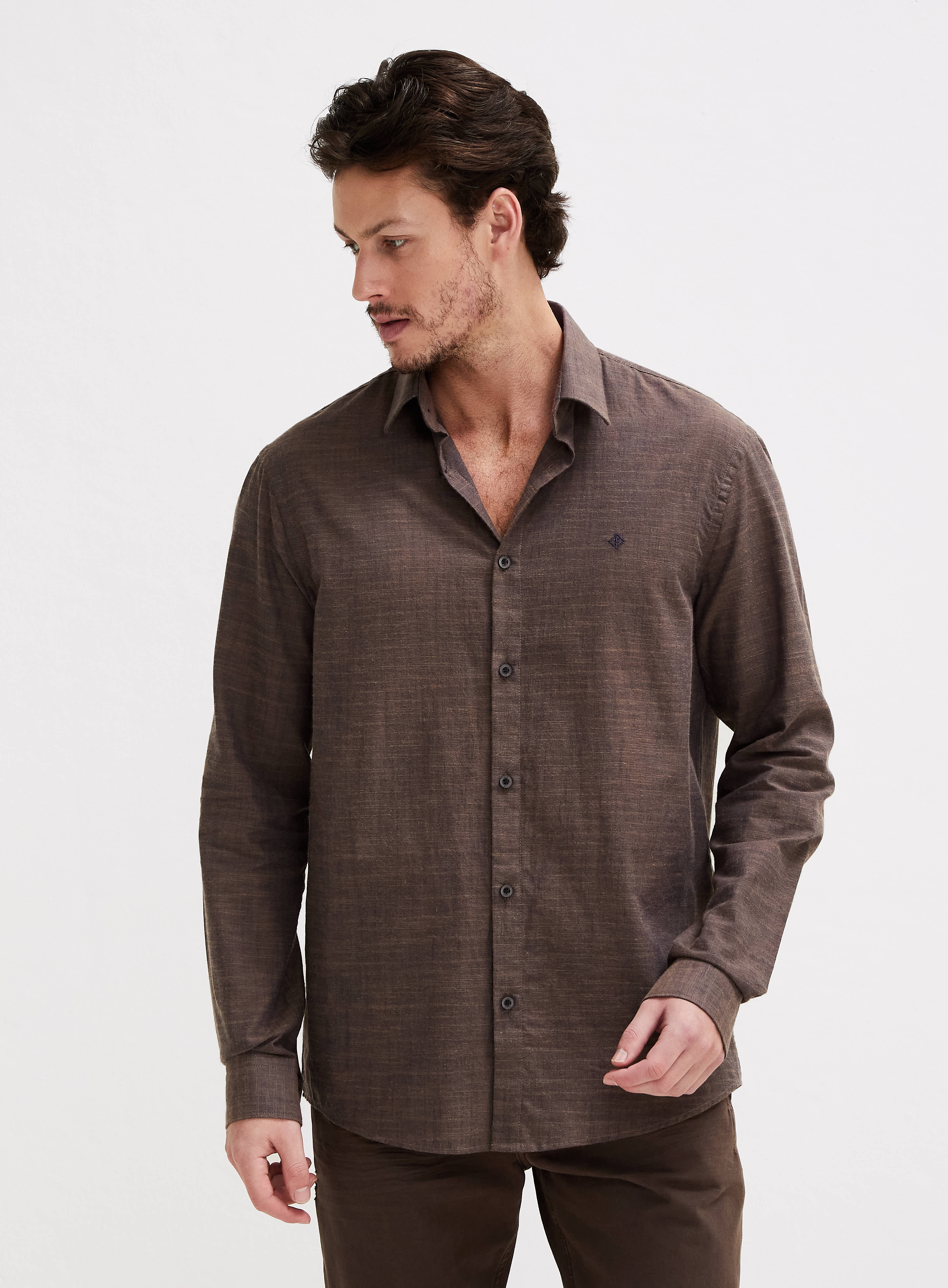 CAMISA RELAX GG MARROM/AZUL