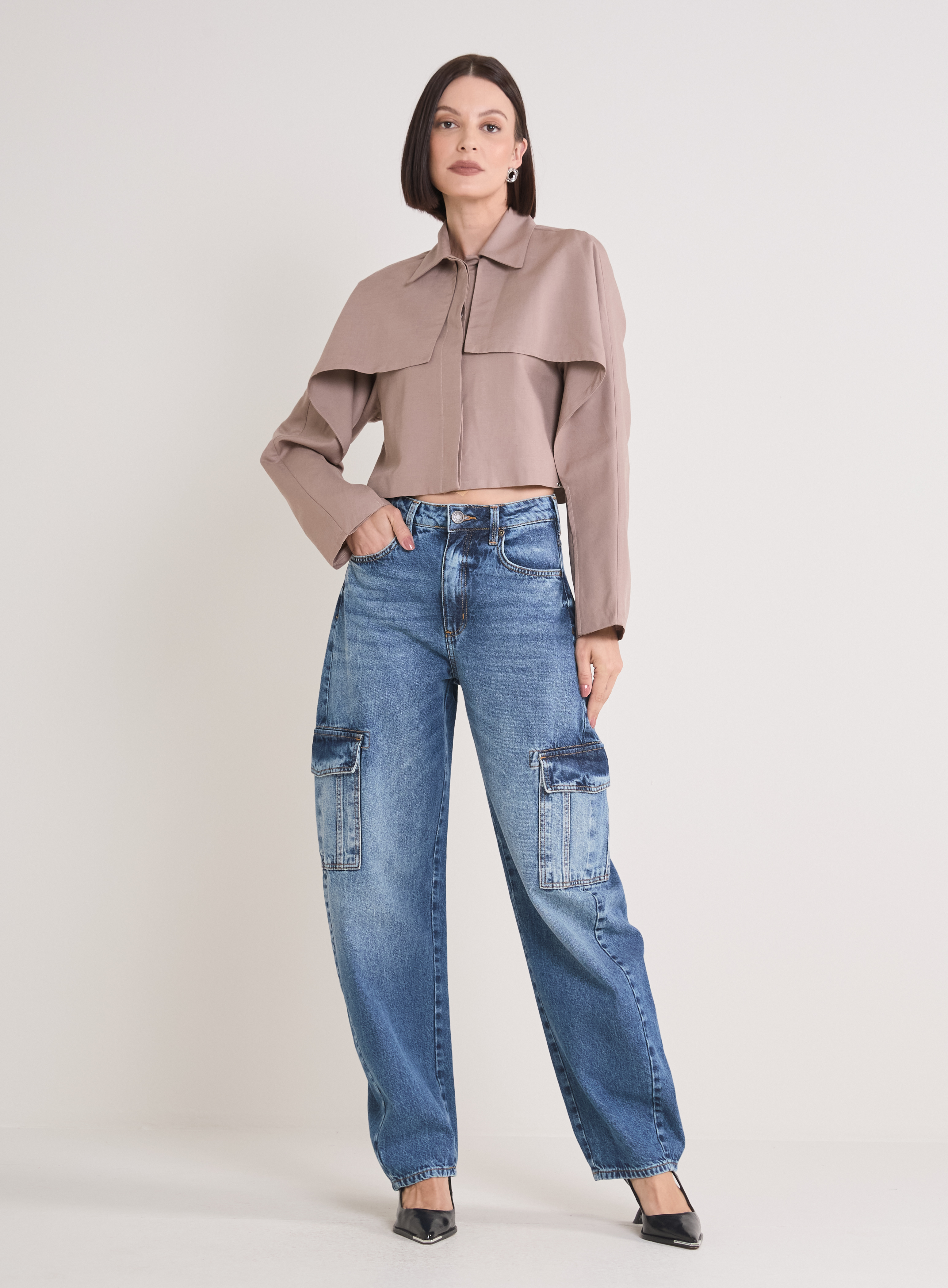 CALÇA JEANS BARREL 38 INDIGO