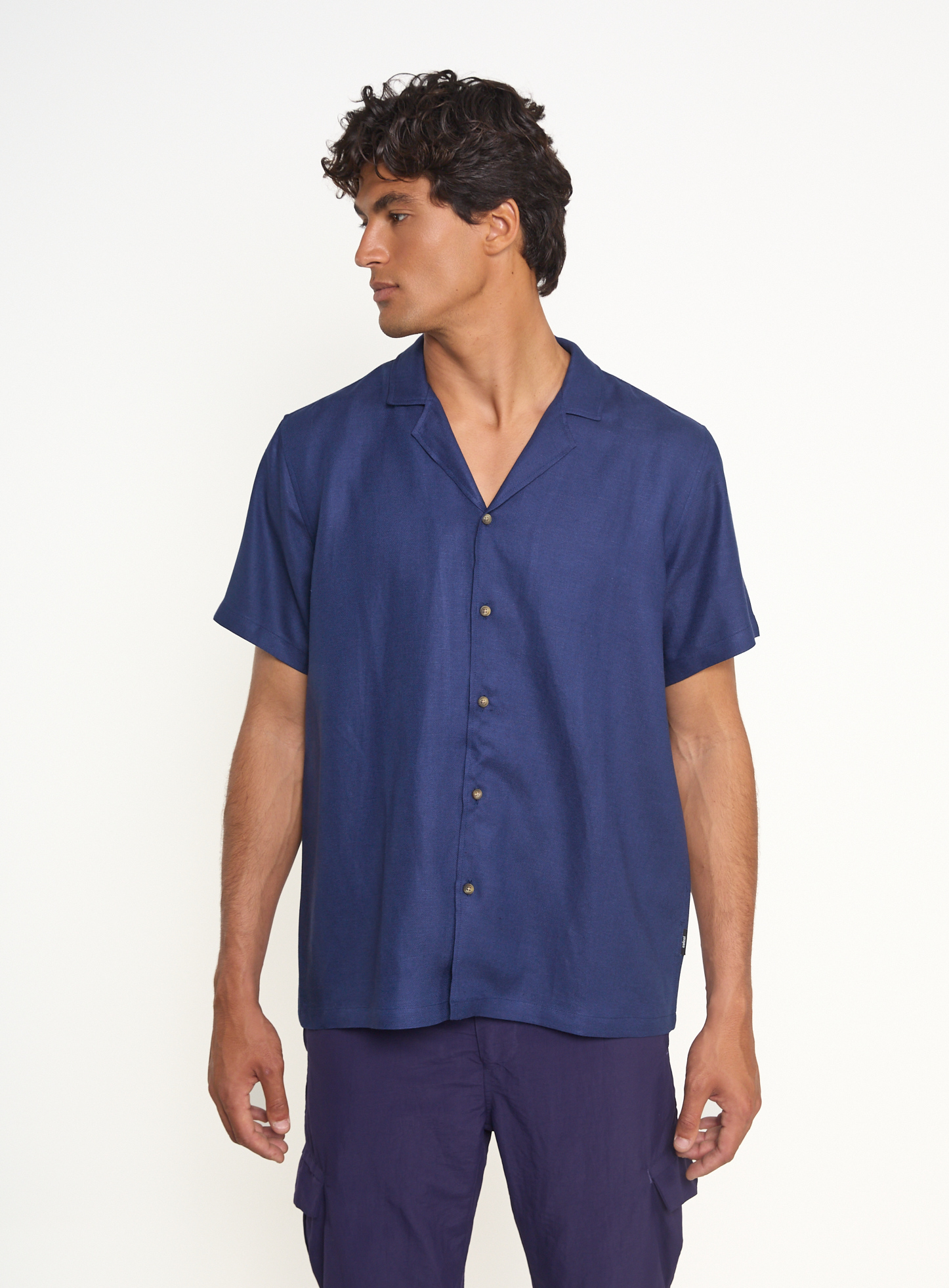 CAMISA LINHO BOX G AZUL DARKNESS