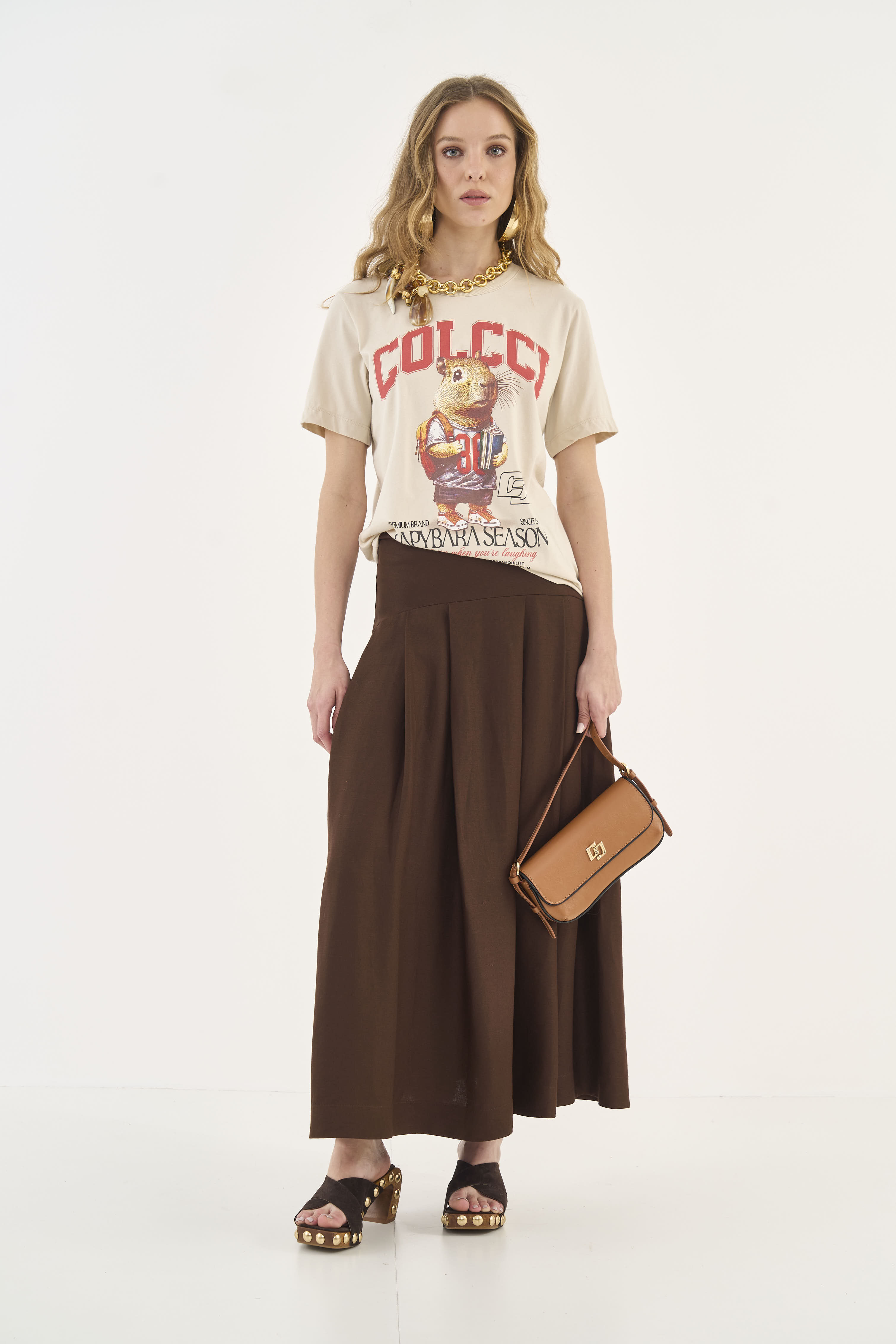 CAMISETA COLCCI P BEGE TAUPE