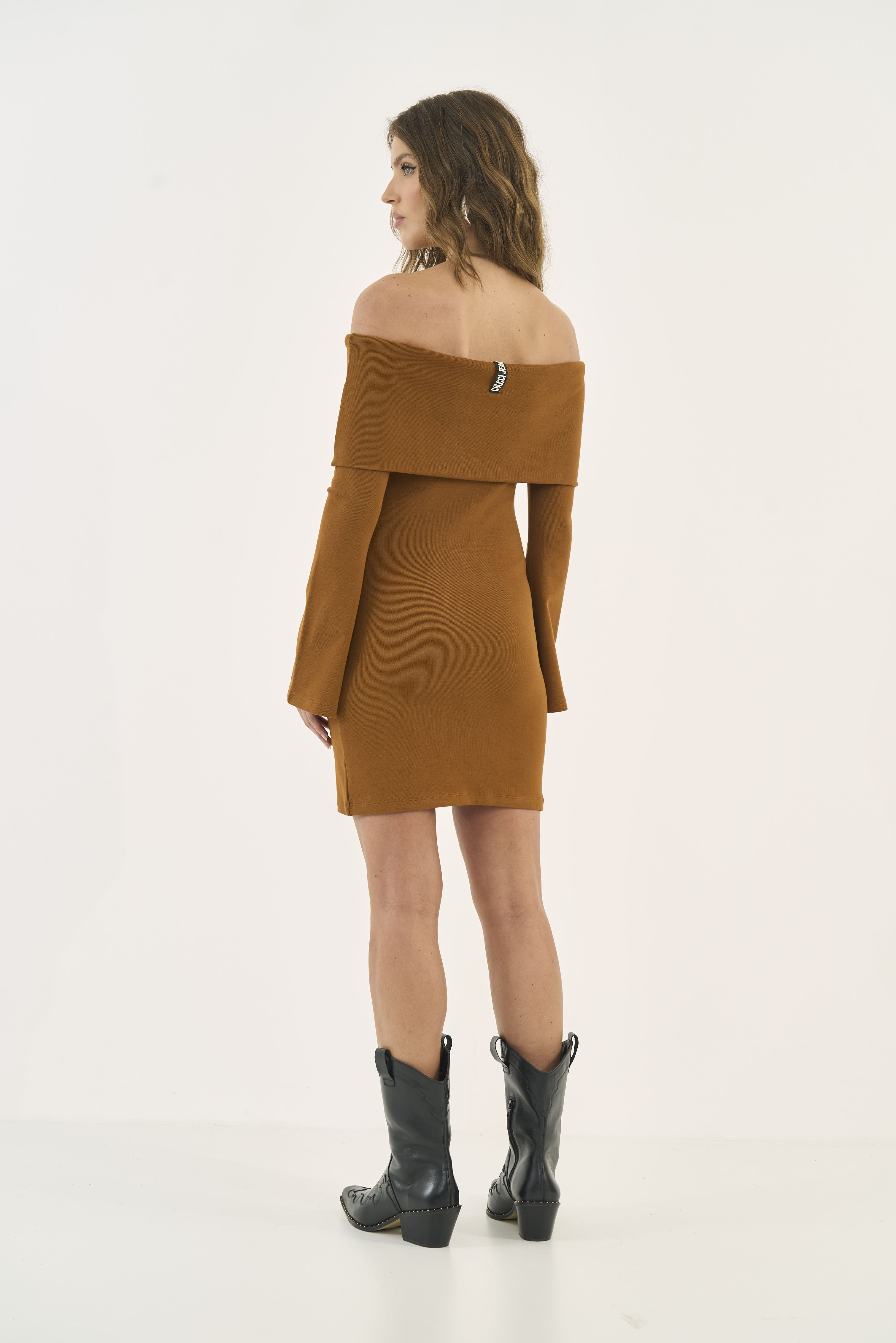 VESTIDO CANELADO G MARROM DROME