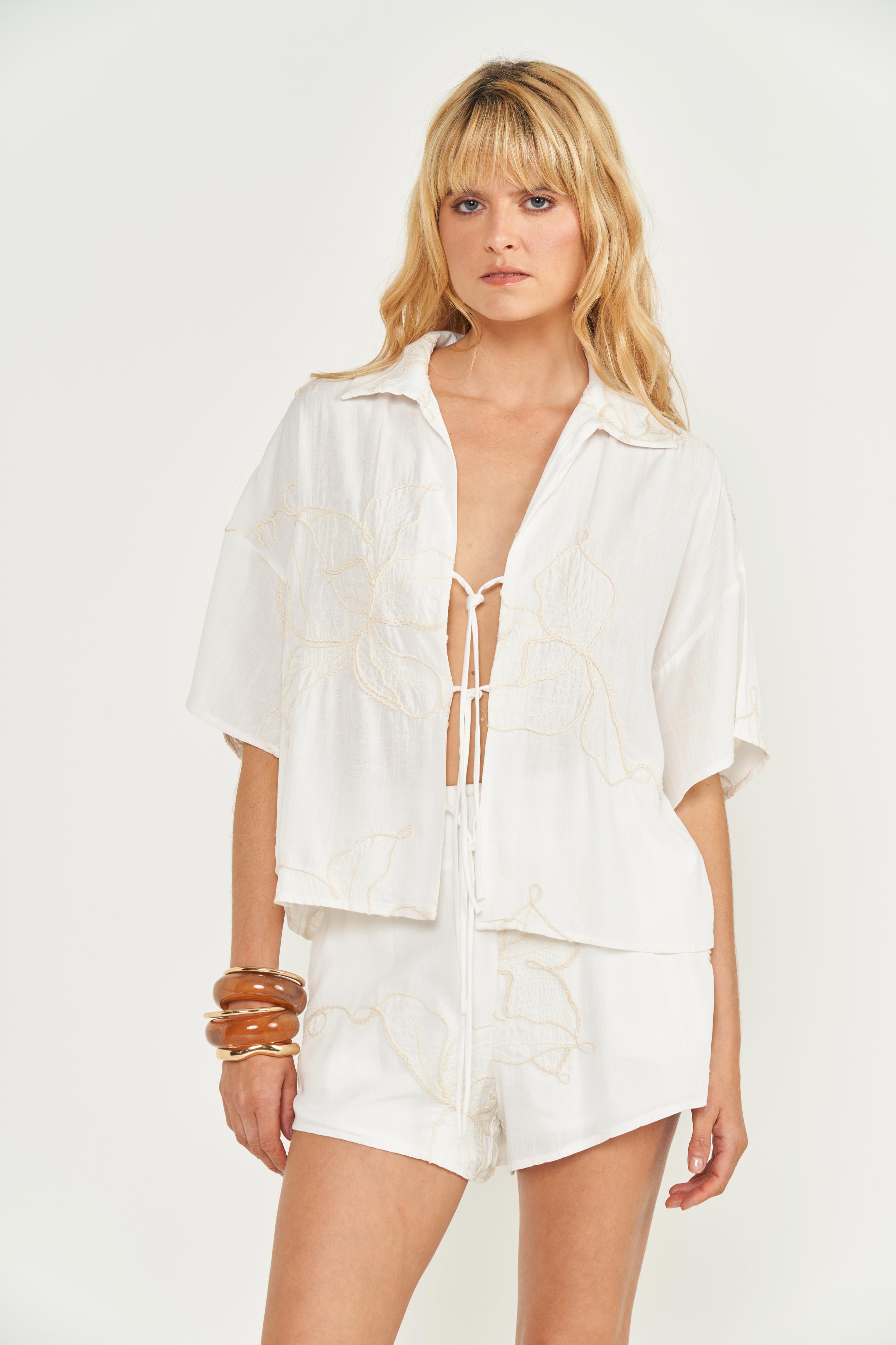 CAMISA BORDADA G OFF SHELL