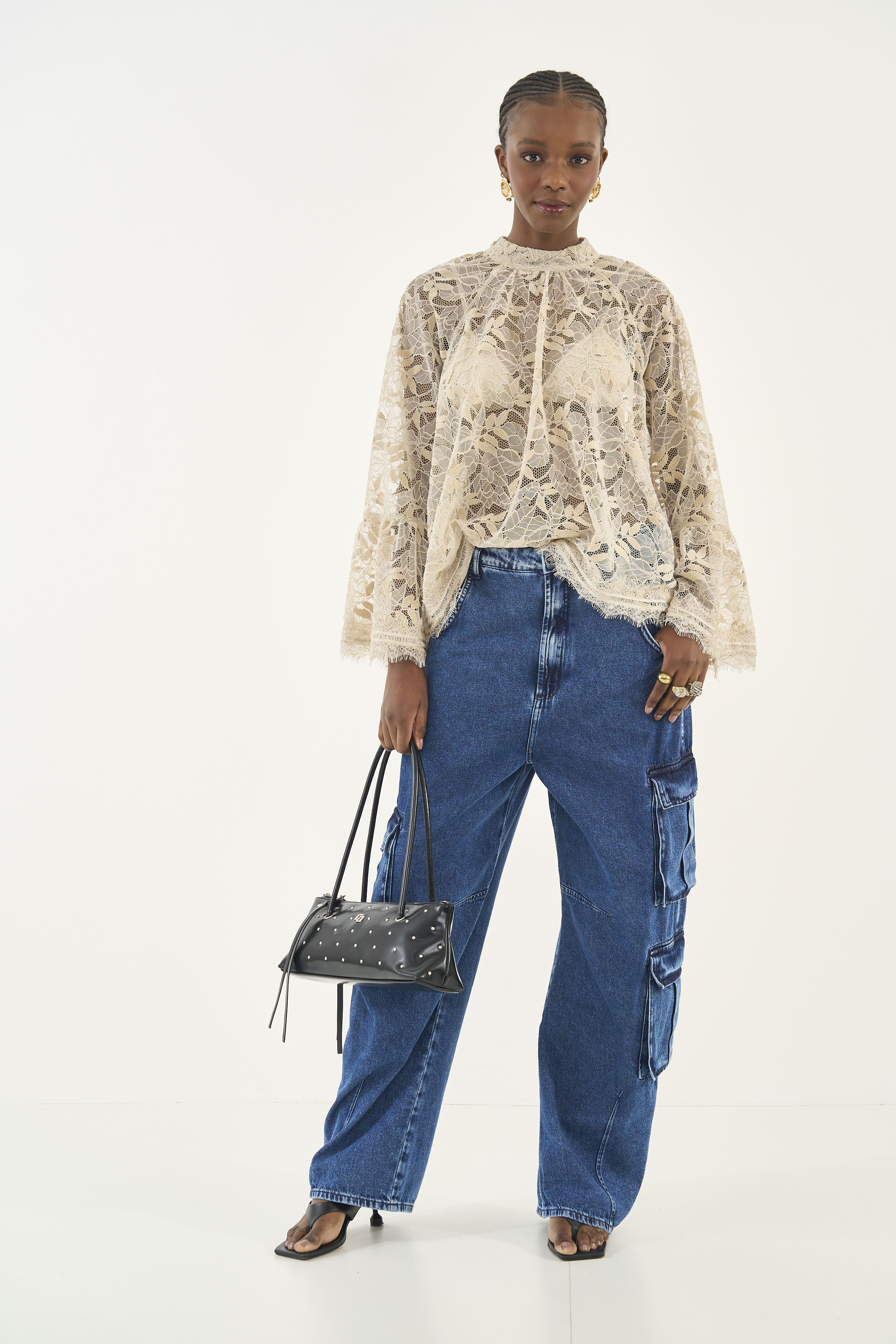 BLUSA RENDA P BEGE TAUPE