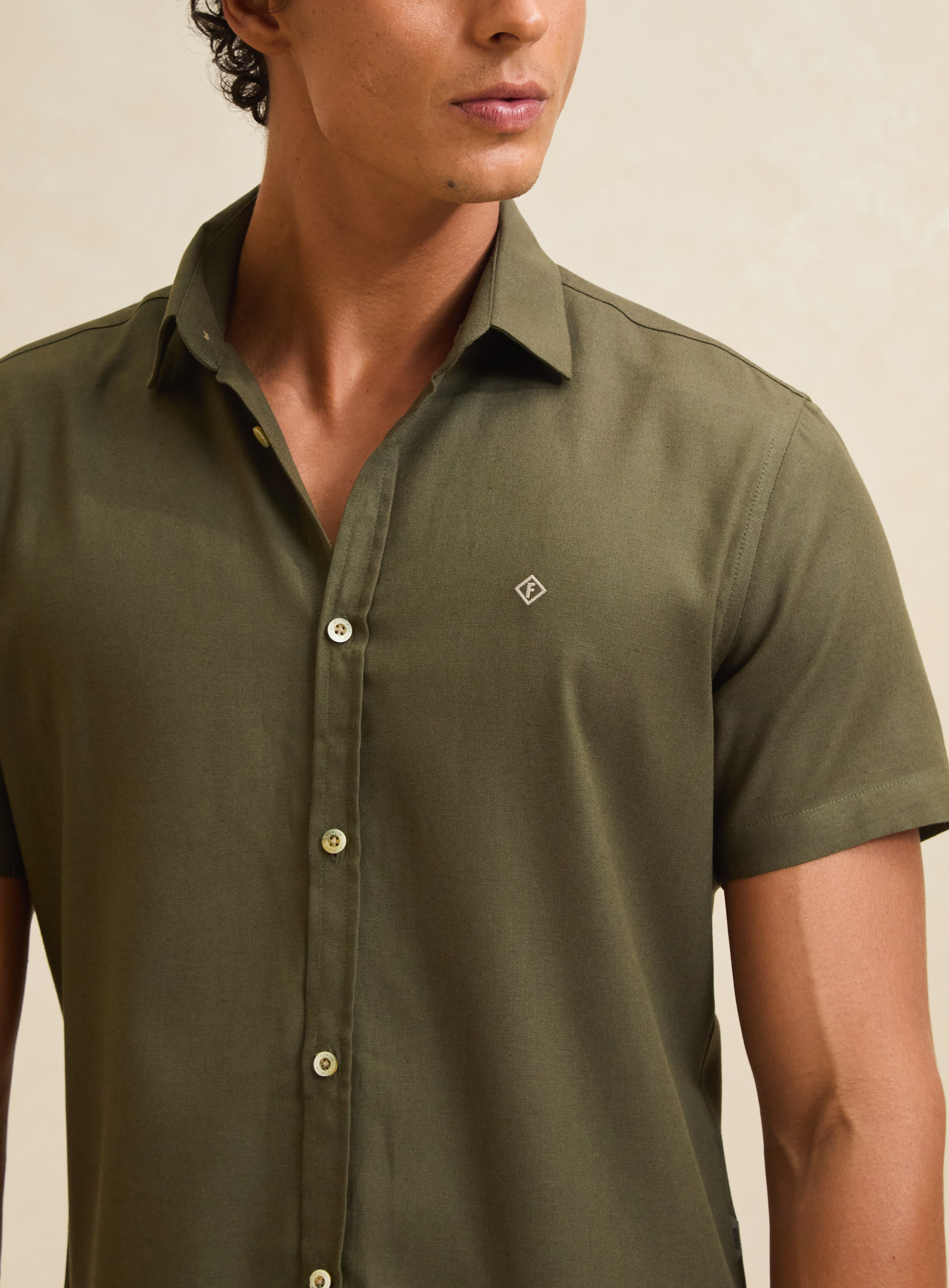 CAMISA LINHO ST BARTHS GG VERDE TARMAC