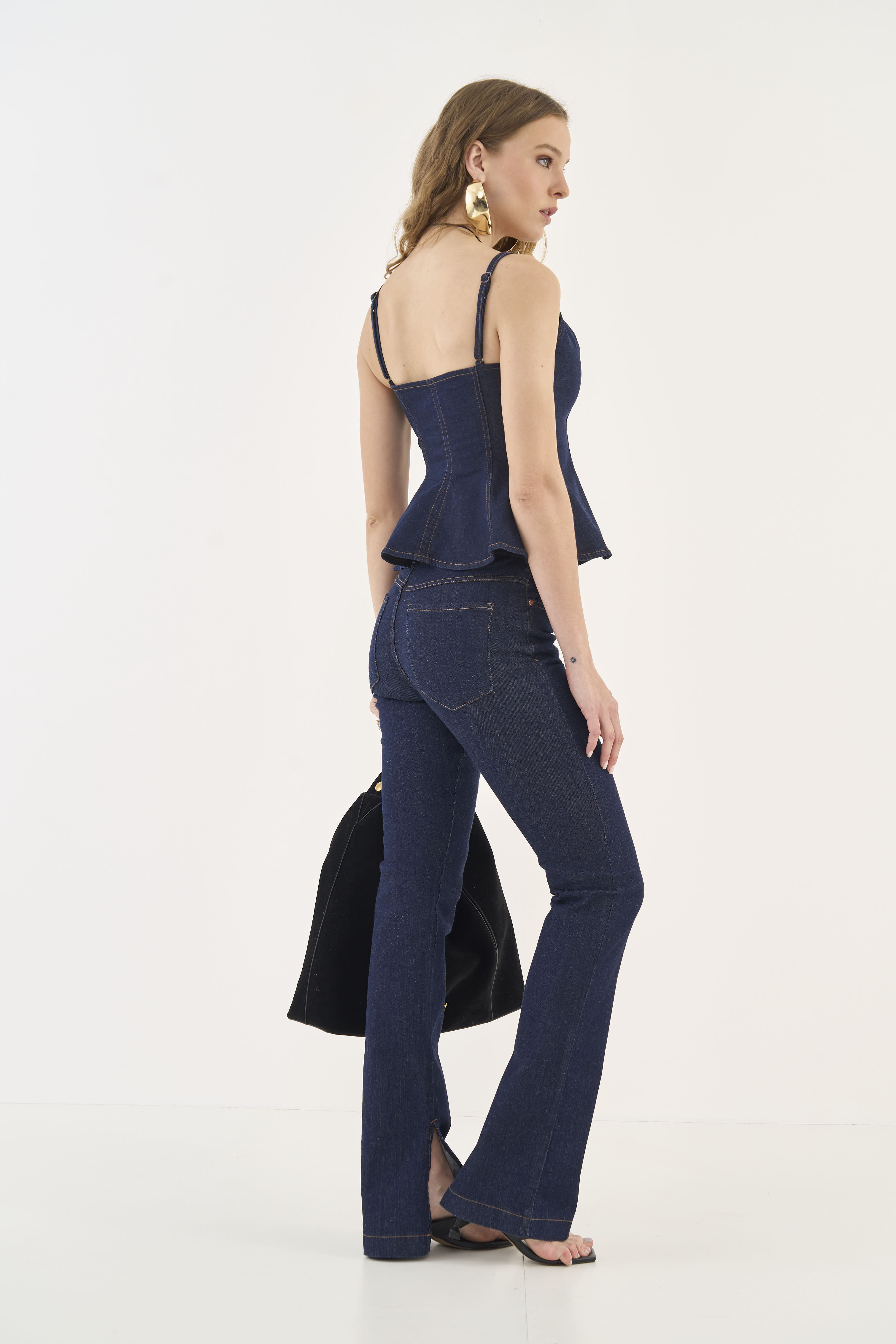 CALÇA JEANS BIA RETA 46 INDIGO