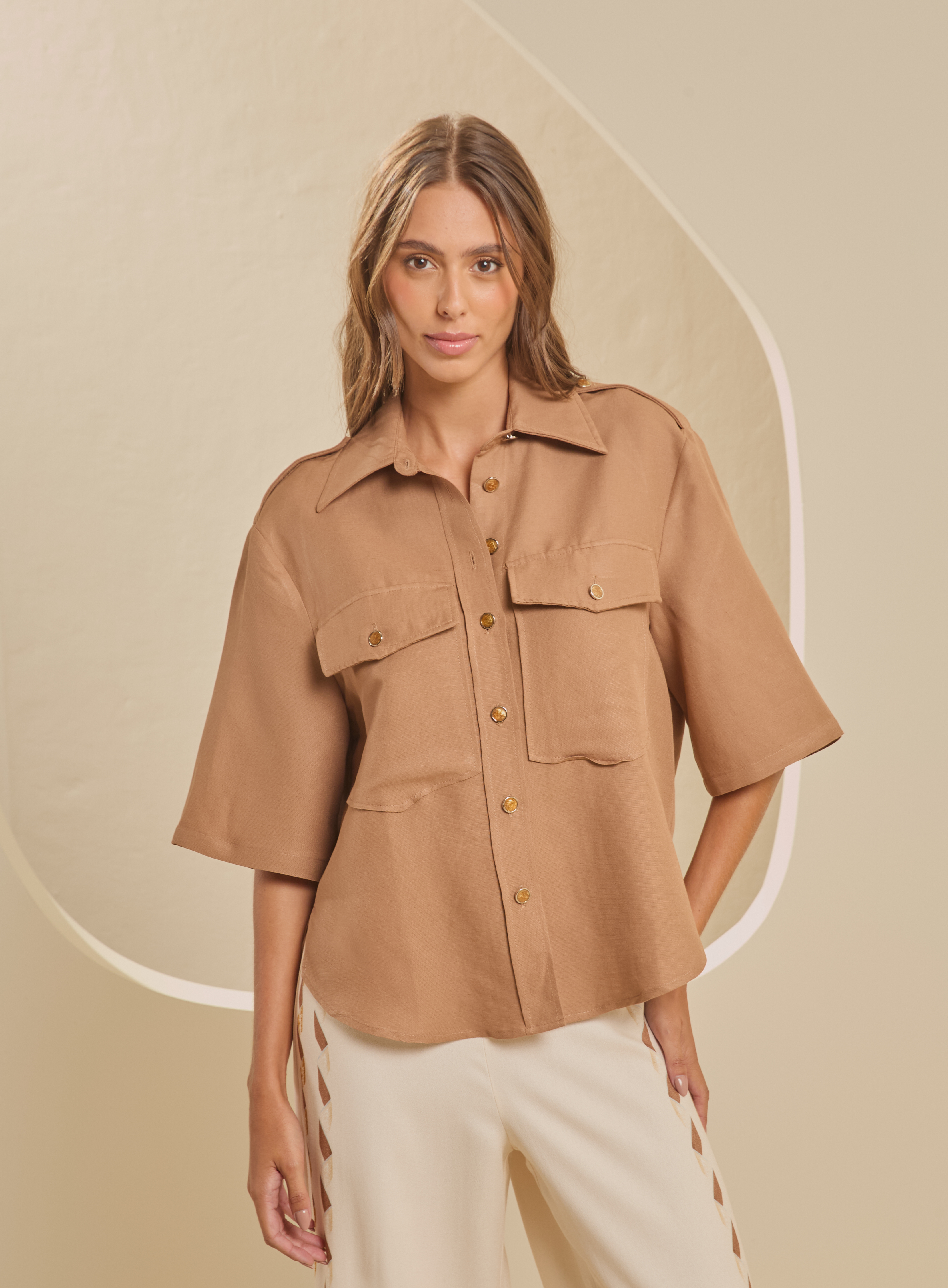 CAMISA LINHO G MARROM TIMUR