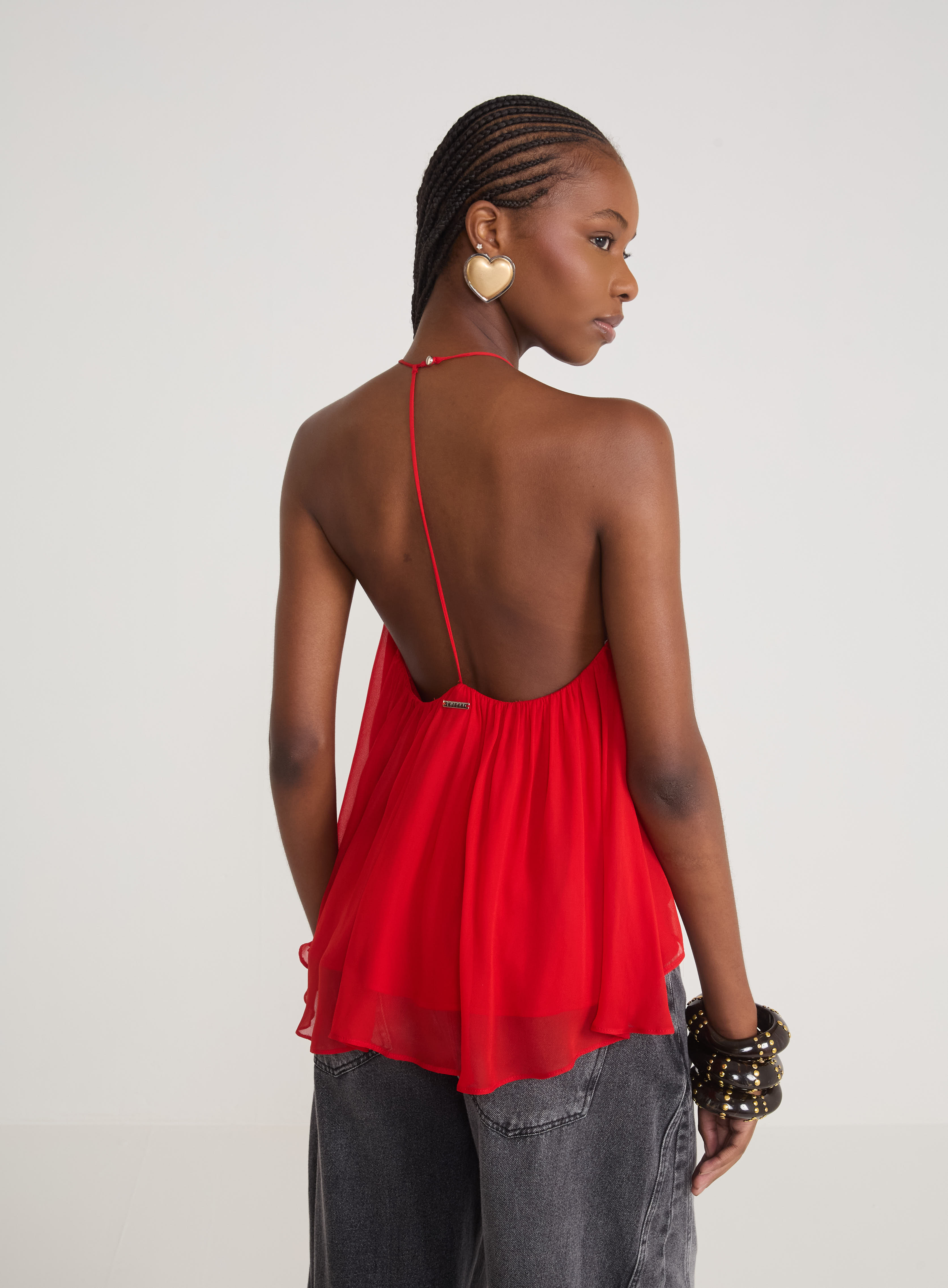 BLUSA COLCCI PP VERMELHO SPARKLY