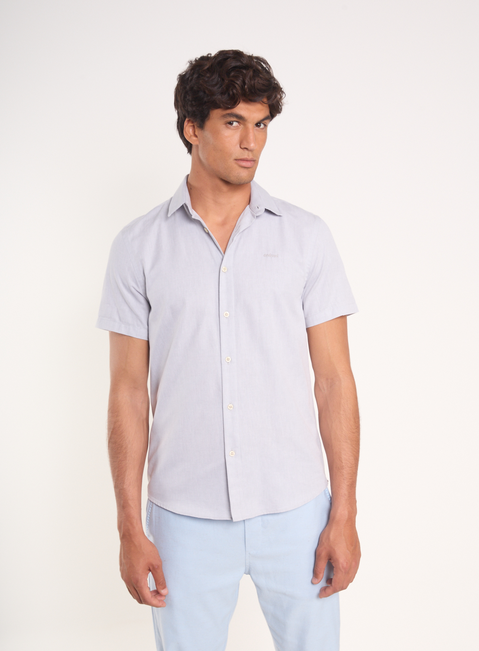 CAMISA RELAX G CINZA/BRANCO