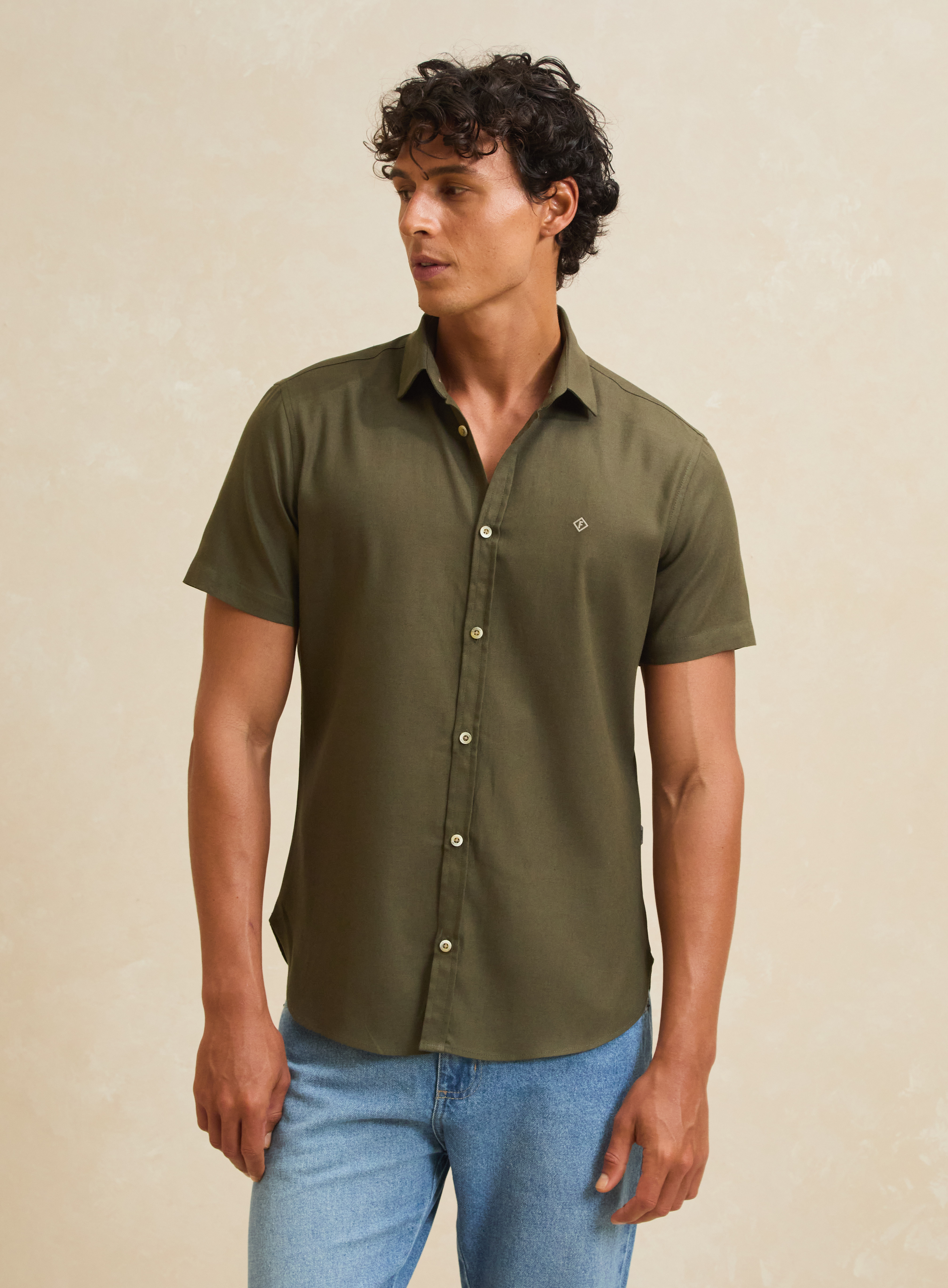 CAMISA LINHO ST BARTHS GG VERDE TARMAC