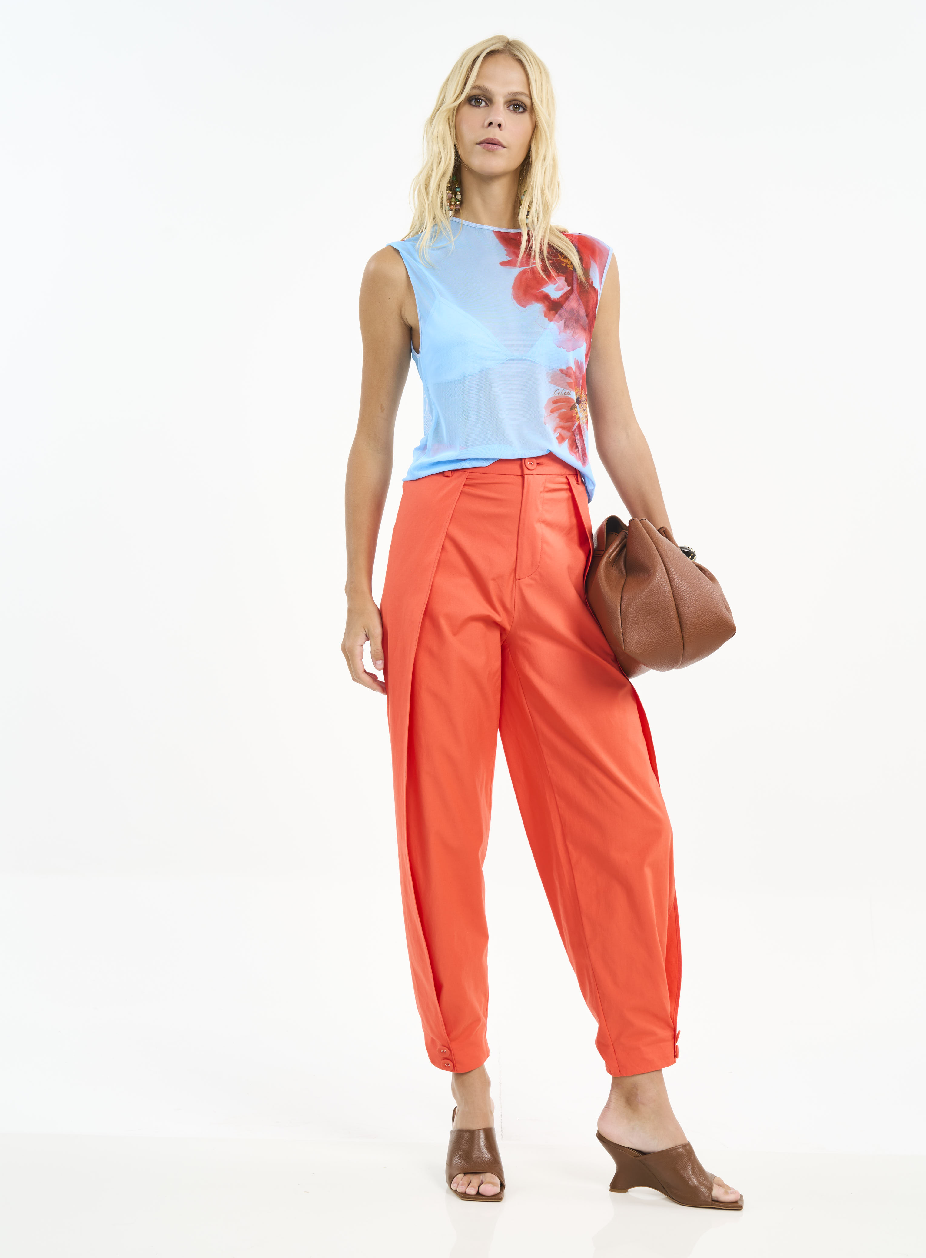 BLUSA TULE ESTAMPADO M AZUL