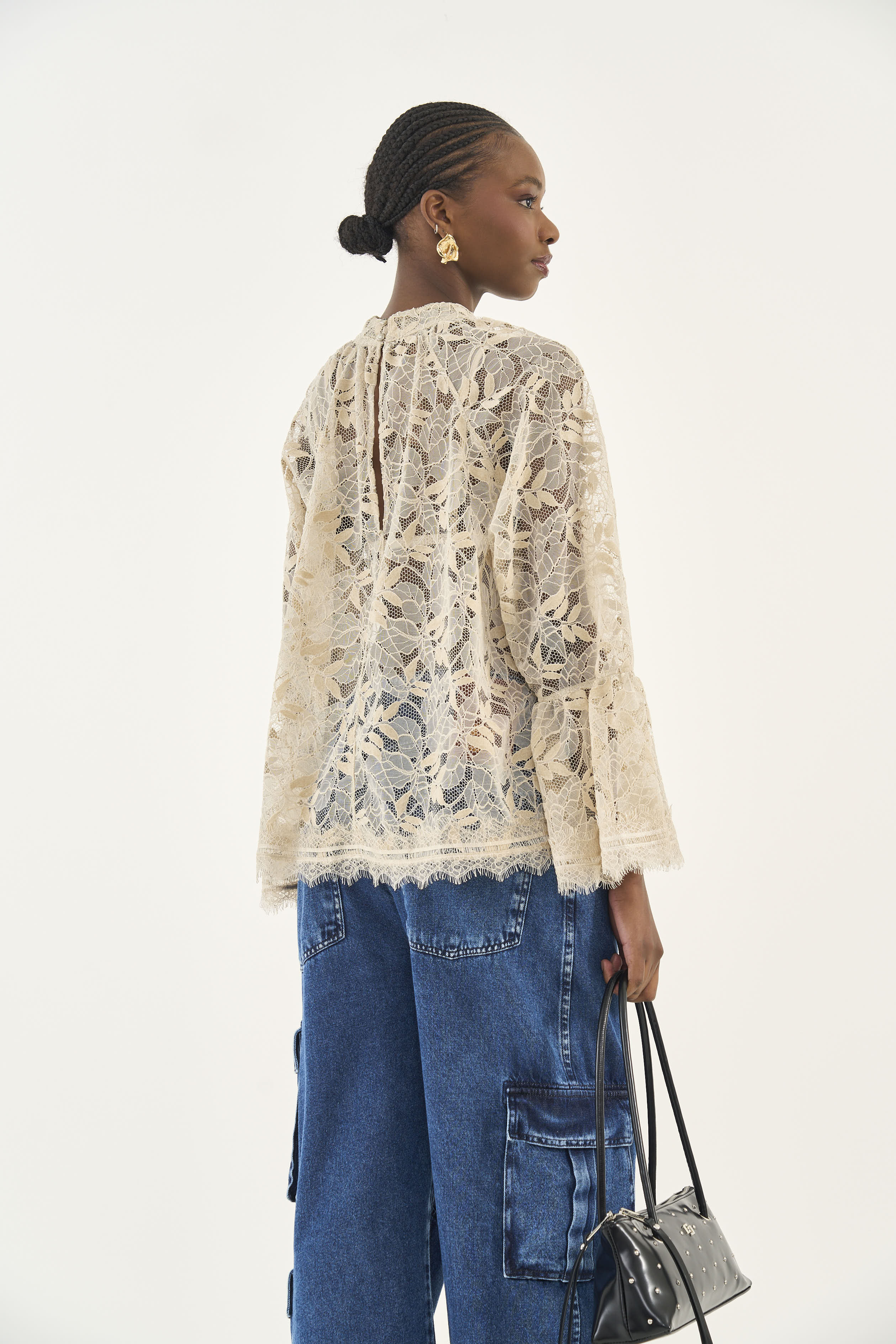 BLUSA RENDA P BEGE TAUPE